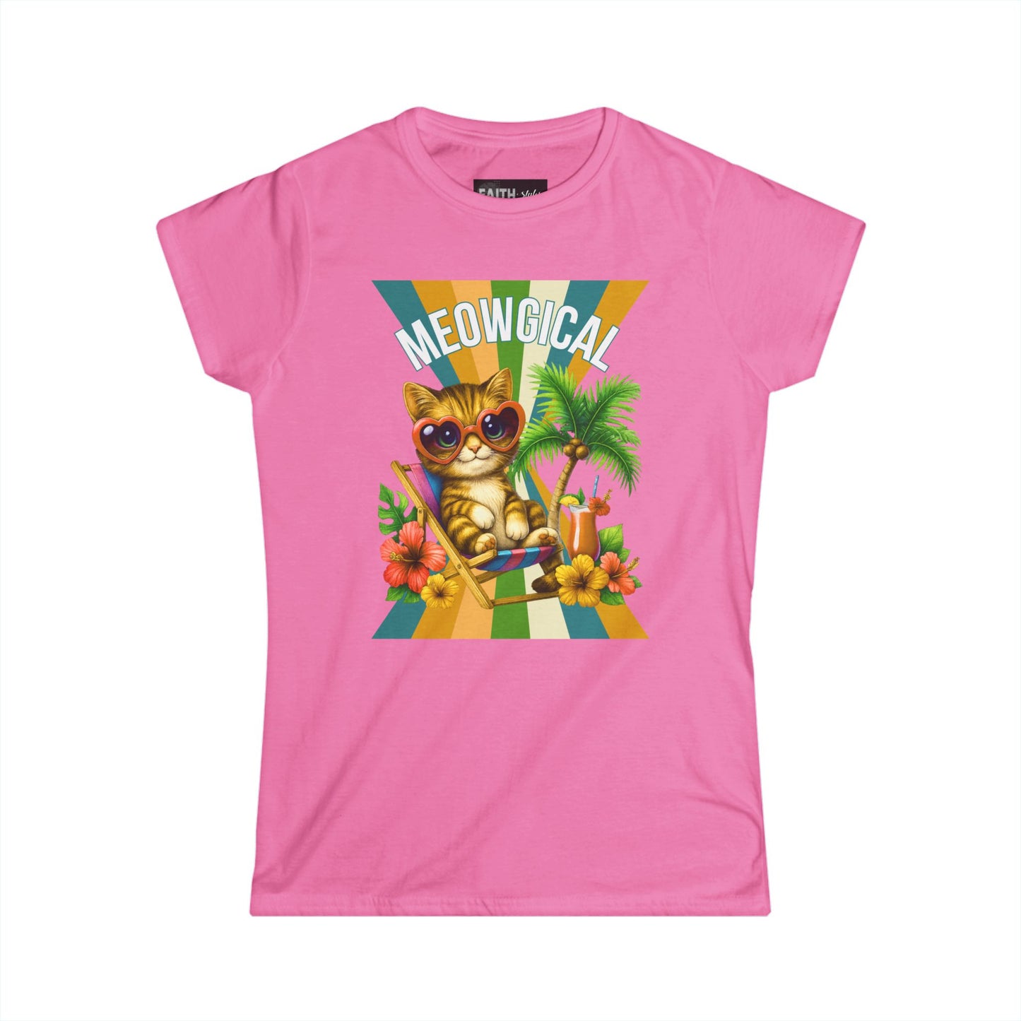 Meowgical Cat T-Shirt, Cute Cat Tee, Summer Vibes Shirt, Gift for Cat Lovers, Beach Day Outfit, Fun Casual Graphic Tee
