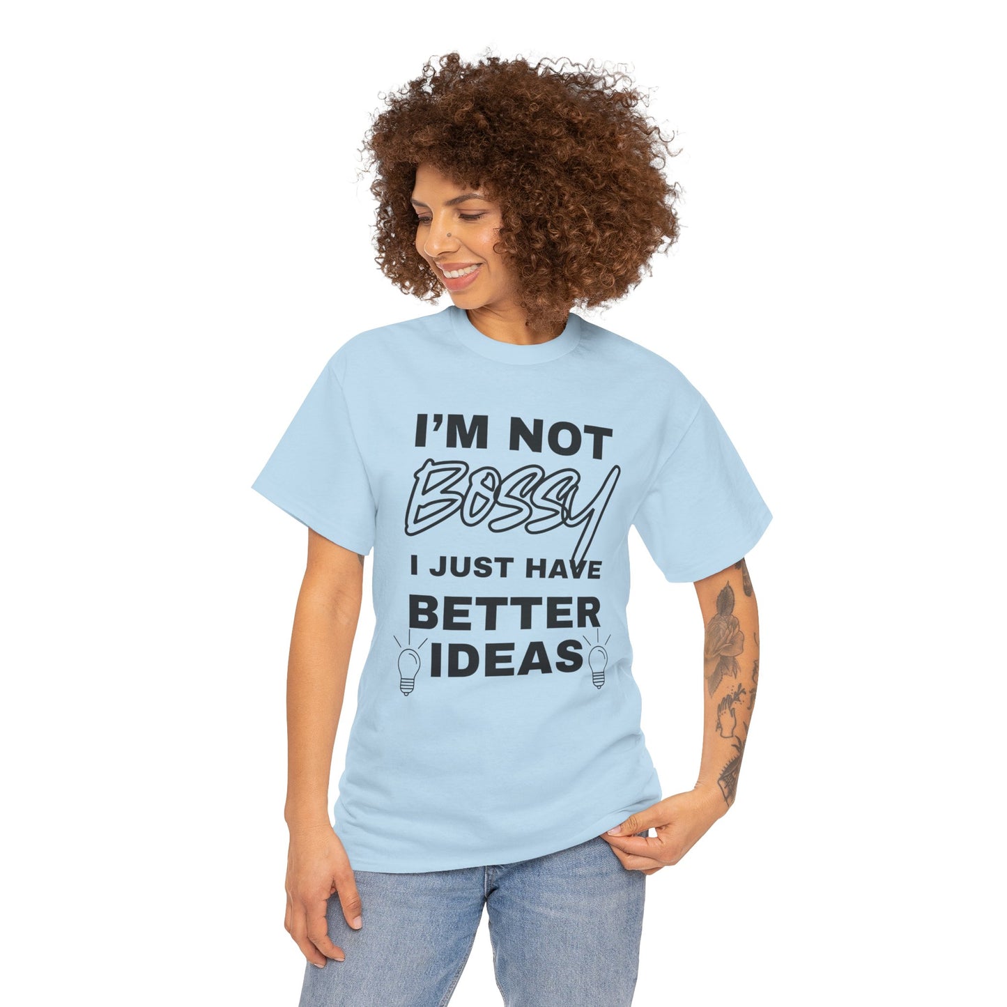 Funny Unisex Heavy Cotton Tee - I'm Not Bossy, Gift for Her, Empowerment Shirt, Casual Wear, Friendship Gift, Birthday Present