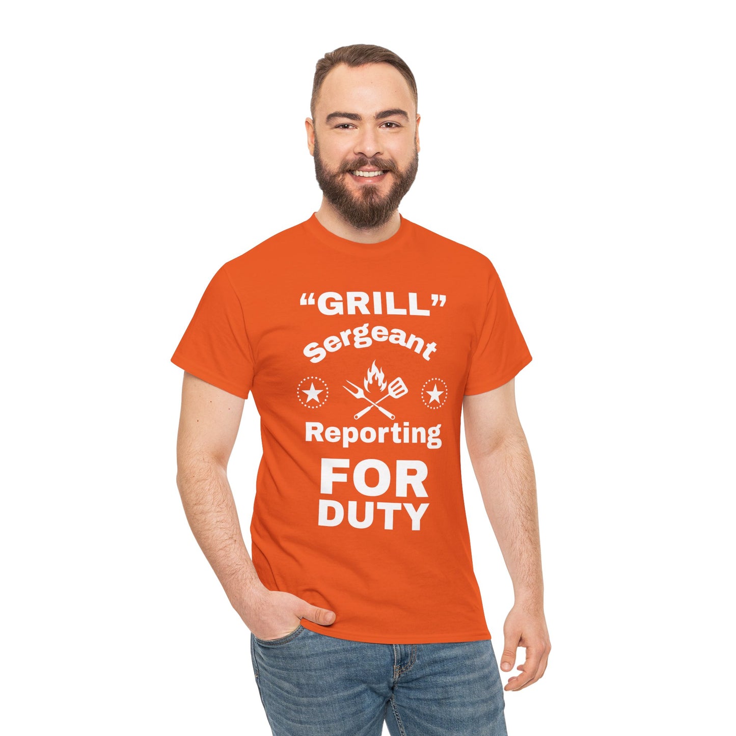 Grill Sergeant Tee - Perfect for BBQs, Father's Day Gift, Unisex Cotton T-Shirt, Outdoor Parties, Cooking Enthusiasts