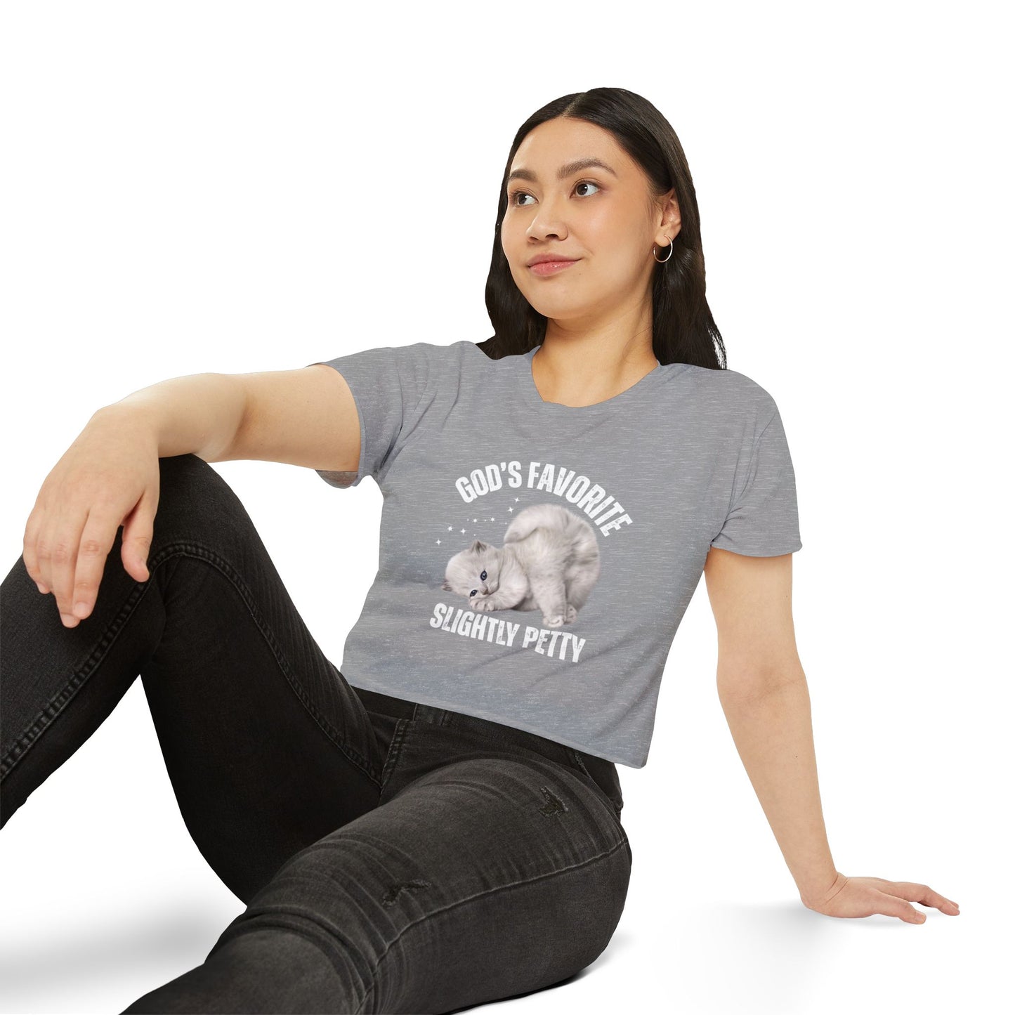 God's Favorite Slightly Petty Women's Festival Crop Top, Cute Summer Shirt, Fun Graphic Tee, Festival Outfit, Trendy Streetwear
