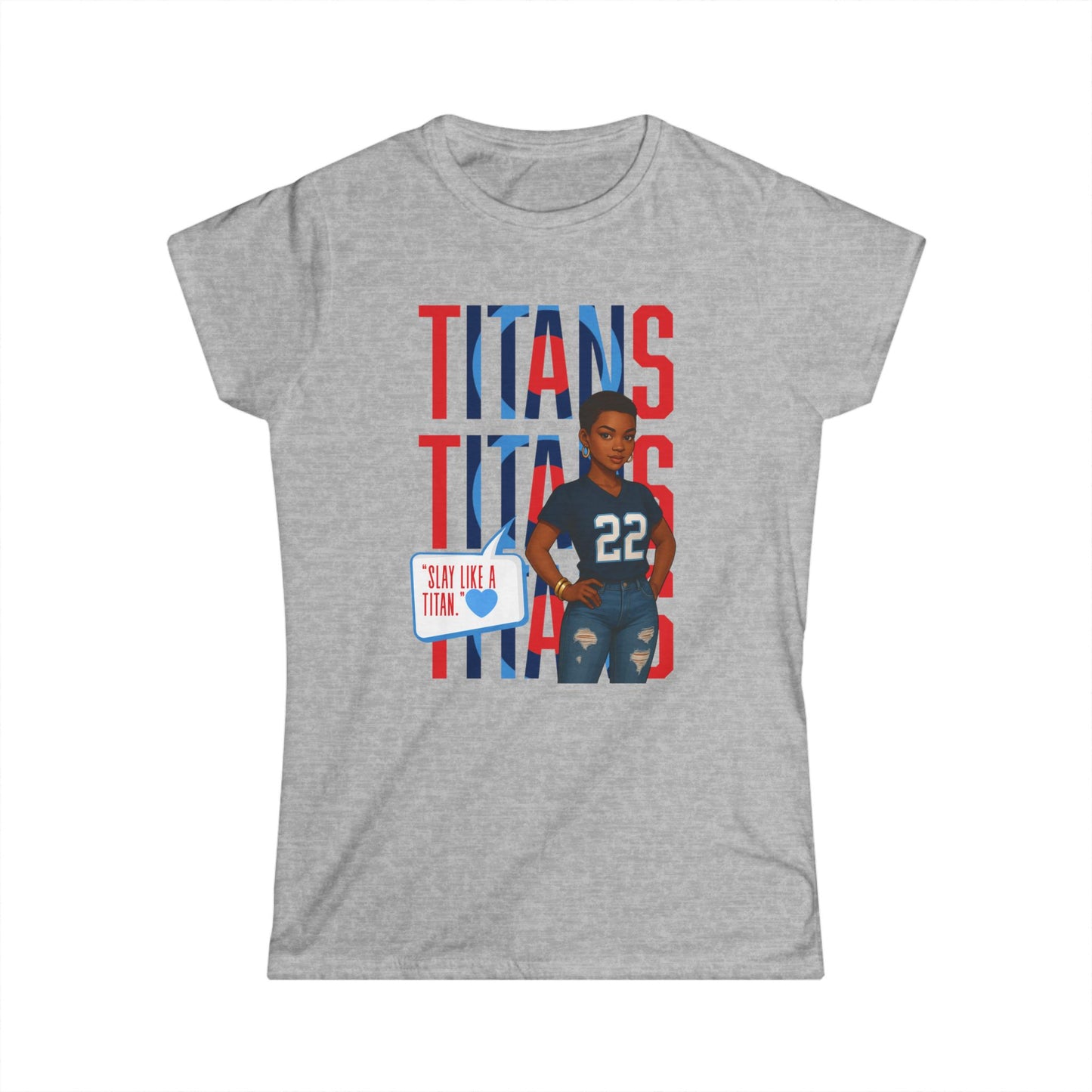 Women Sports Spirit Tee - Titans Fan Shirt, Game Day Outfit, Cheerleader Top, Birthday Gift, Teams Support Apparel