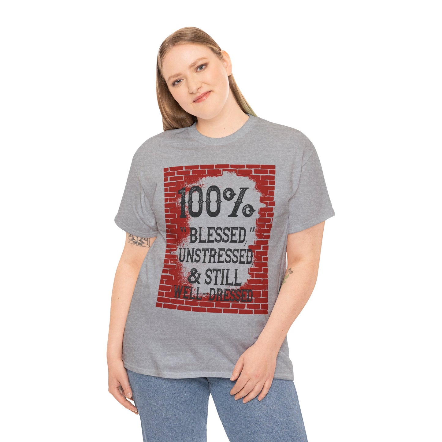 "100% Blessed" Unisex Heavy Cotton Tee - Motivational T-Shirt for Everyday Inspiration