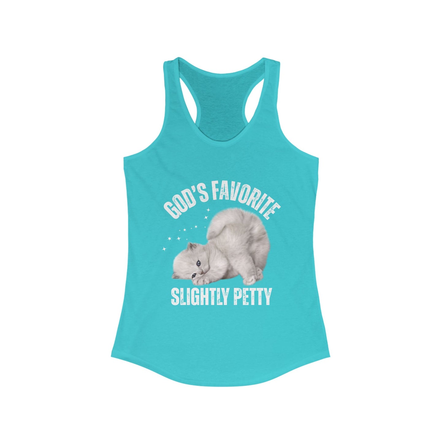 Funny Cat Tank Top, Women's Racerback, God’s Favorite, Perfect Gift for Cat Lovers, Casual Wear, Pet Owner Apparel