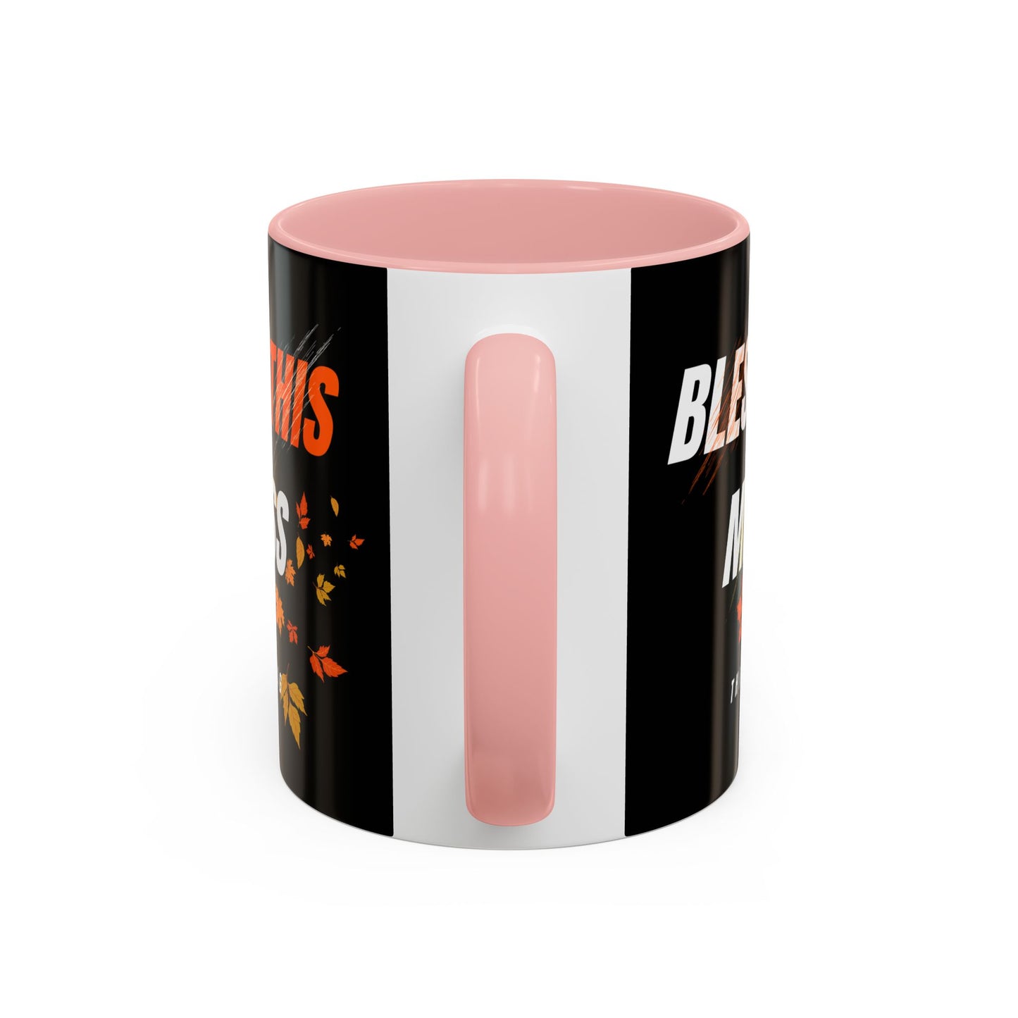 Bless This Mess Coffee Mug, Autumn Mug, Funny Mug Gift, Black Ceramic Mug, Fall Coffee Cup
