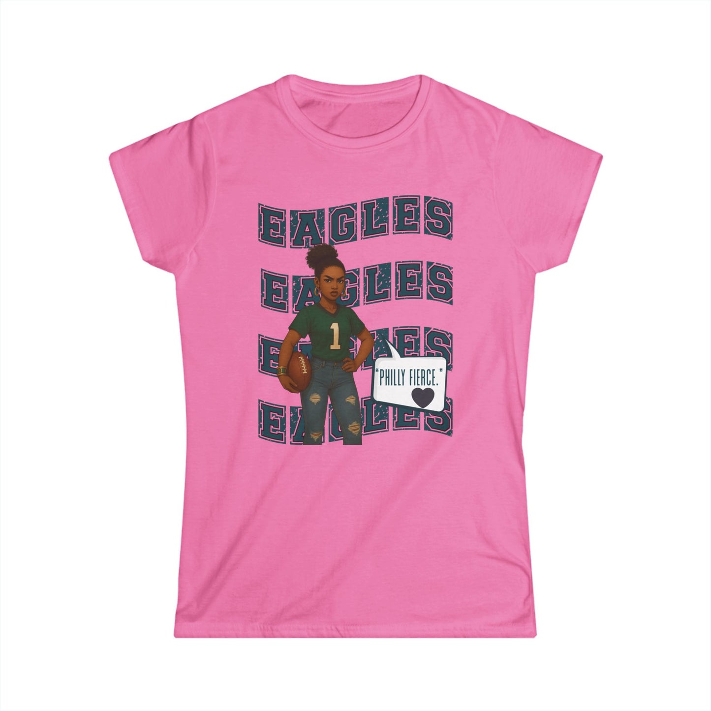 Cheerful Sports Tee for Women, Perfect for Game Day, Eagles Fan Shirt, Casual Wear, Unique Gift, Sports Apparel