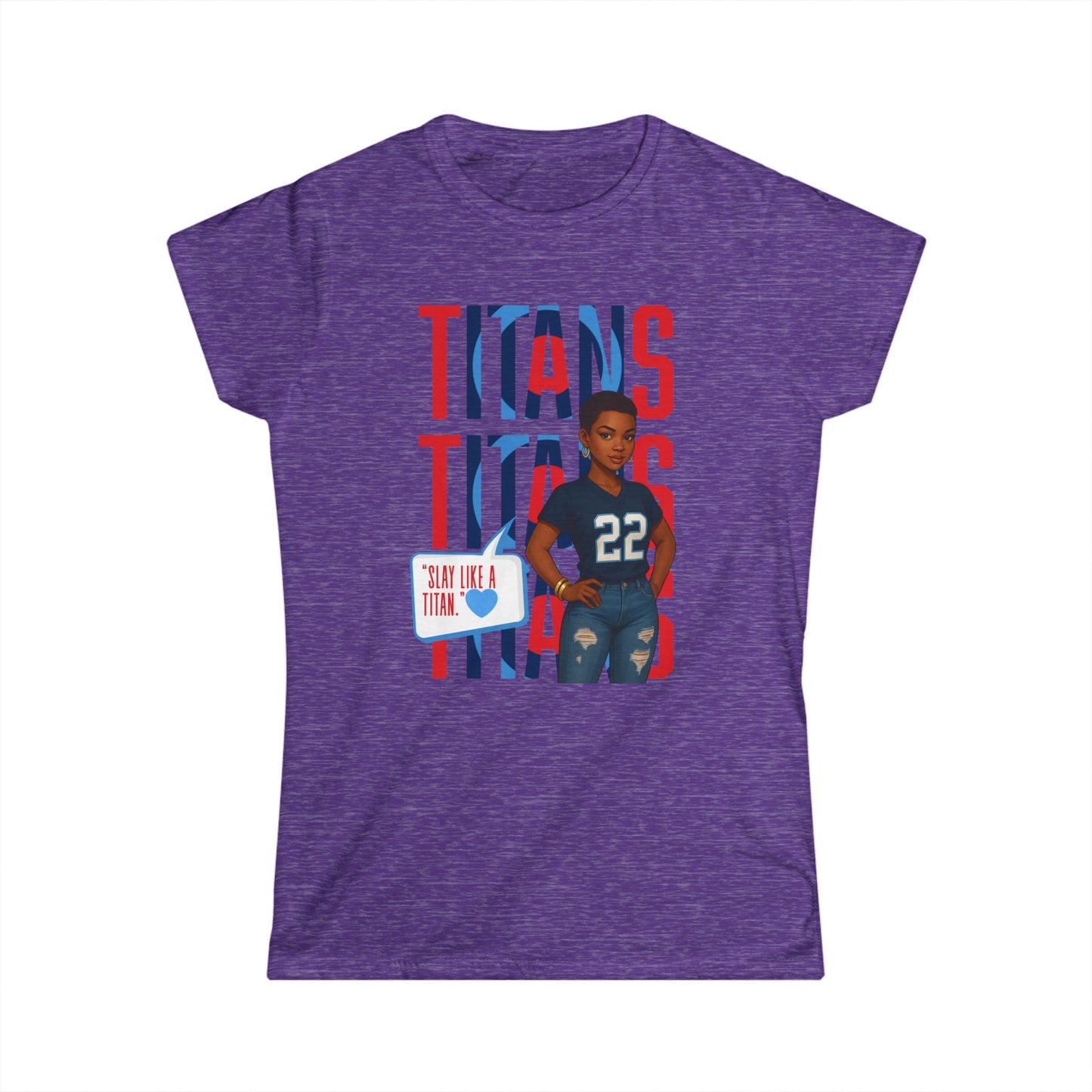 Women Sports Spirit Tee - Titans Fan Shirt, Game Day Outfit, Cheerleader Top, Birthday Gift, Teams Support Apparel
