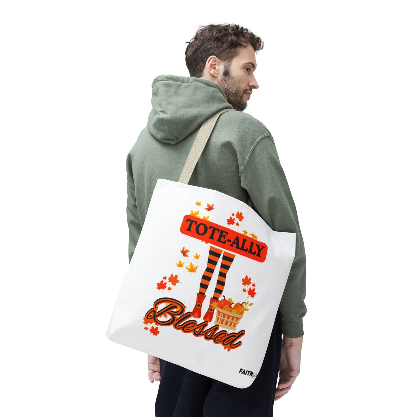 FaithStyles Blessed Holiday Tote Bag, Autumn Tote, Fall Accessories, Gift for Her, Seasonal Shopping Bag, Cute Grocery Bag