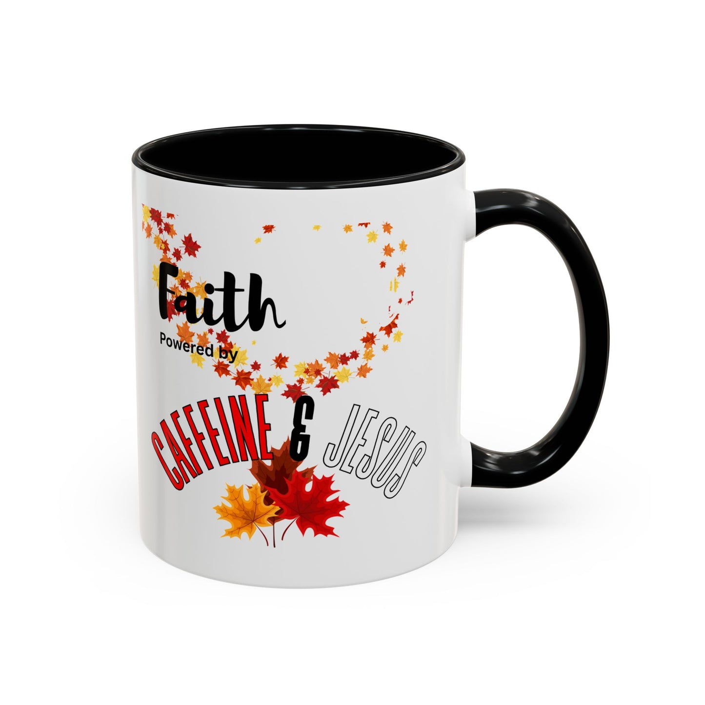 Faith & Caffeine Fall Coffee Mug | Perfect for Autumn Lovers, Thanksgiving Gift, Religious Coffee Cup, Inspirational Drinkware, Cozy Vibes
