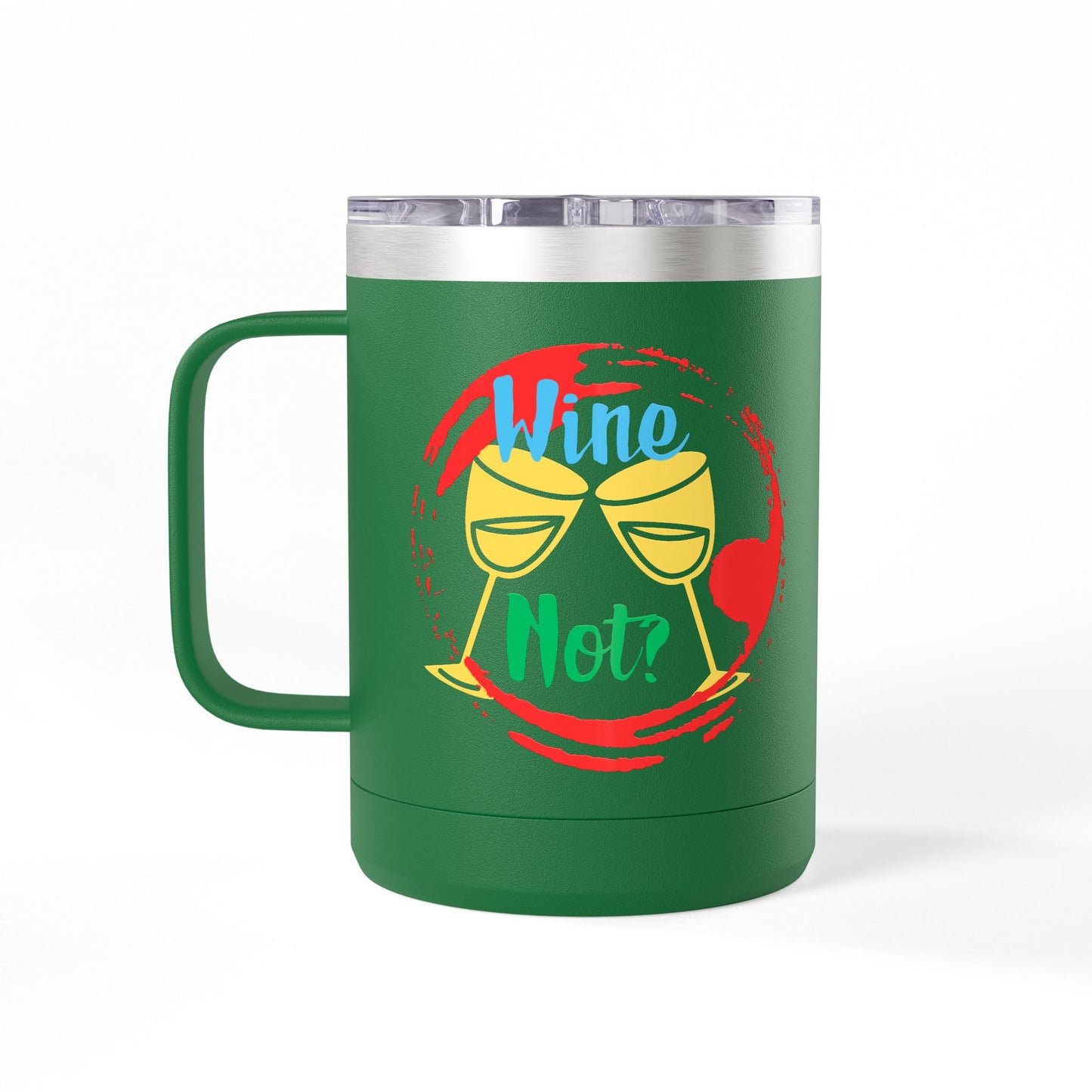 Colorful Wine & Coffee Tumbler – ‘Wine Not?’ Design for Easy Sips and Fun Vibes, Perfect for Gifting, Home, or Parties, 15oz