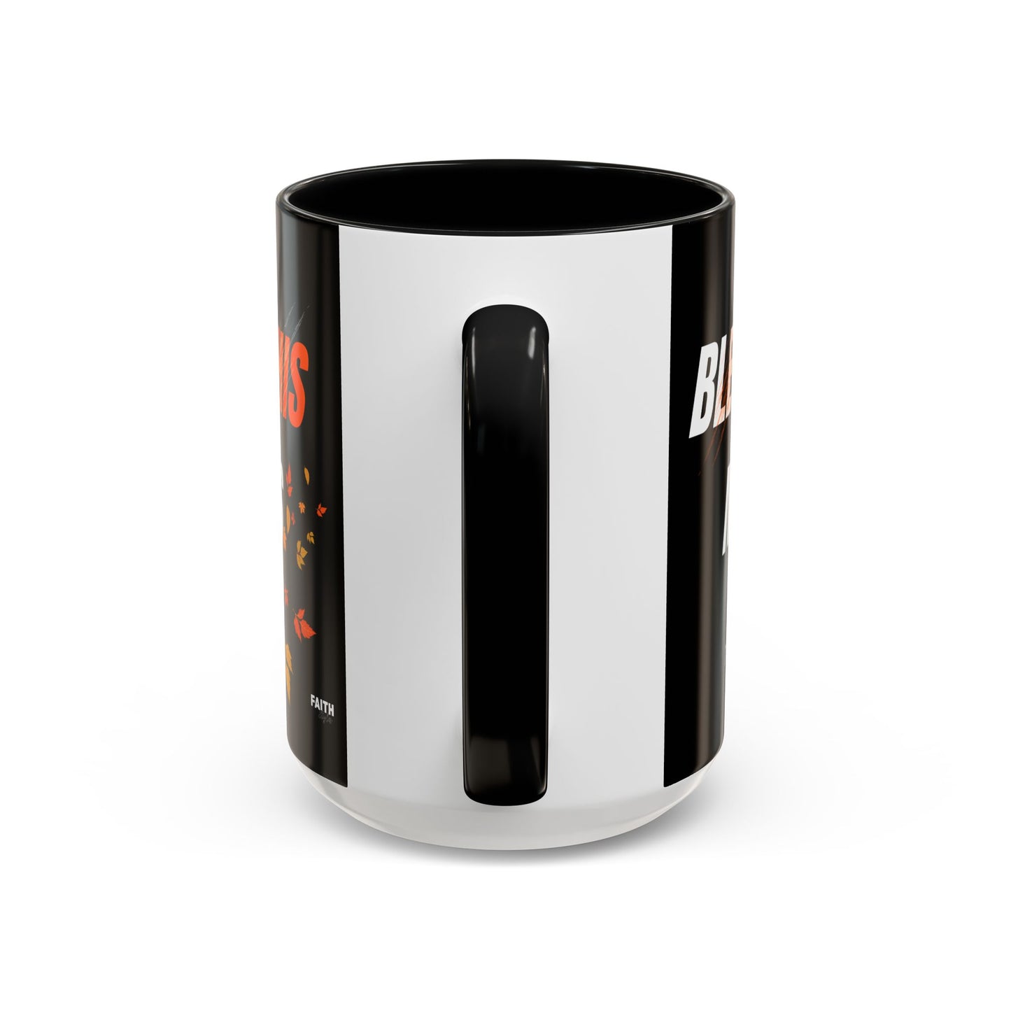FaithStyles Bless This Mess Coffee Mug, Autumn Mug, Funny Mug Gift, Black Ceramic Mug, Fall Coffee Cup