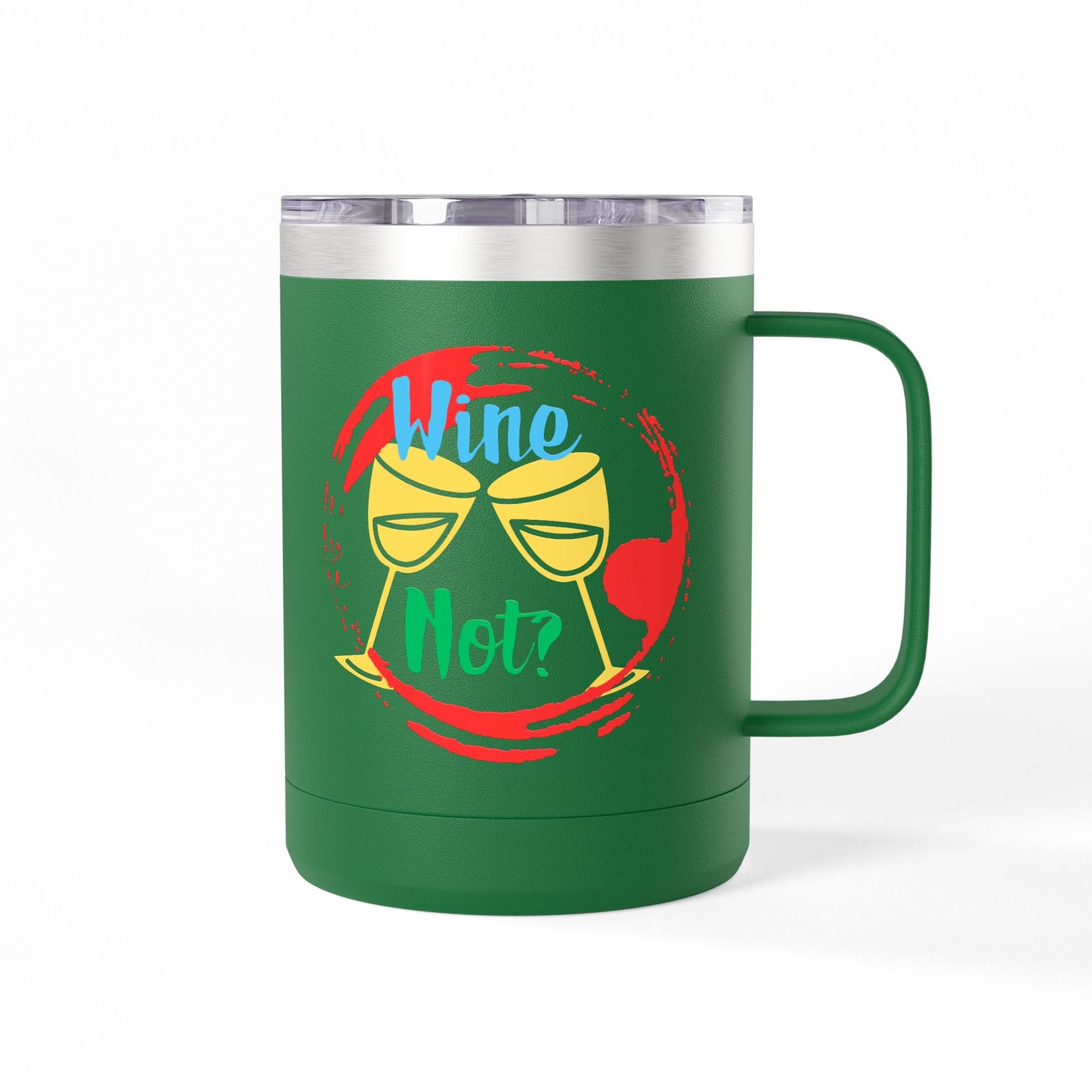 Colorful Wine & Coffee Tumbler – ‘Wine Not?’ Design for Easy Sips and Fun Vibes, Perfect for Gifting, Home, or Parties, 15oz
