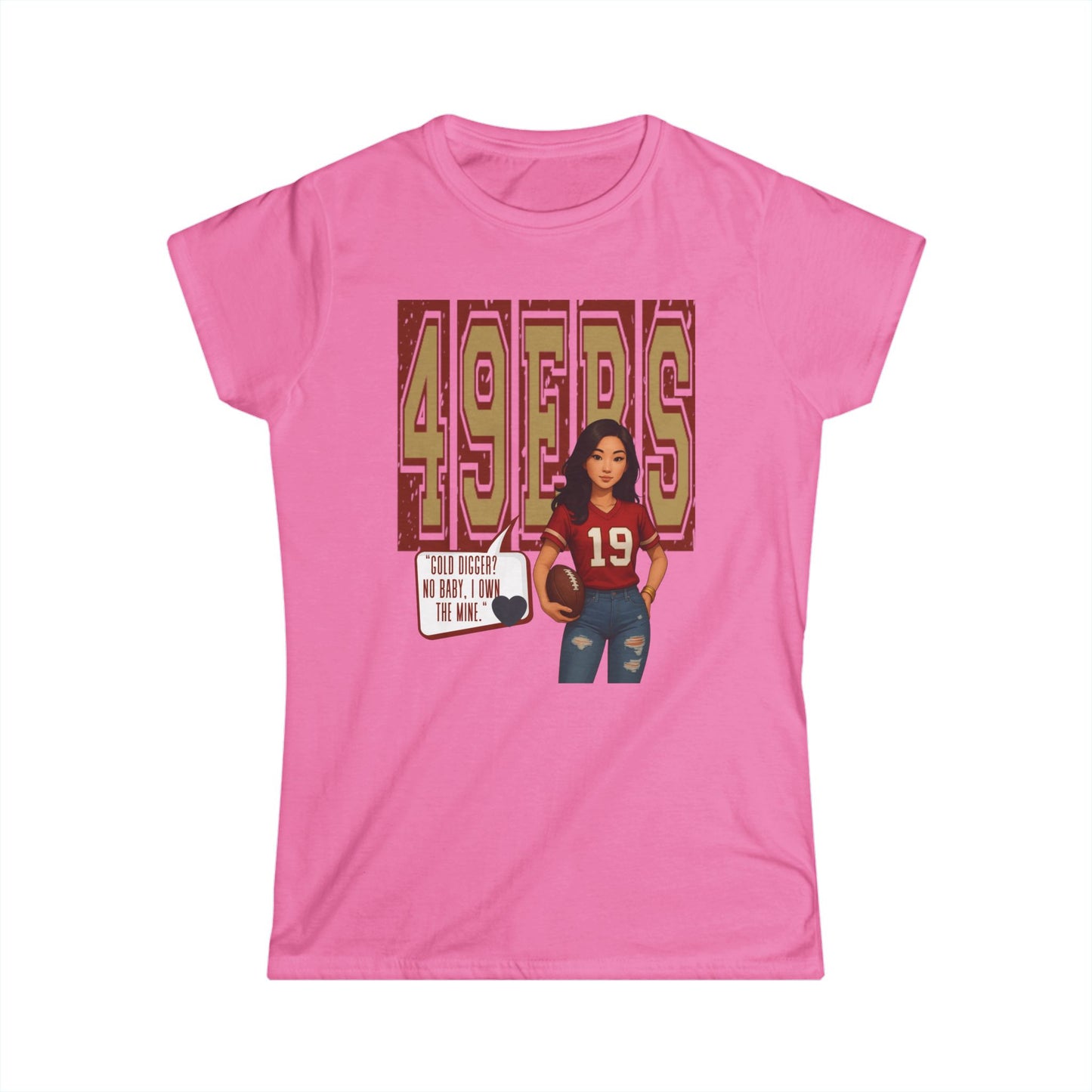 49ers Women's Softstyle Tee, sporty t-shirt, football fan shirt, casual apparel, NFL women's top, game day outfit