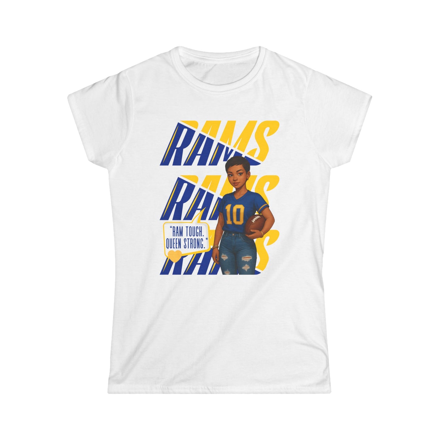 Empowering Women's Softstyle Tee - Rams Theme, Football Fashion, Game Day Apparel, Sports Fan Shirt, Gift for Her