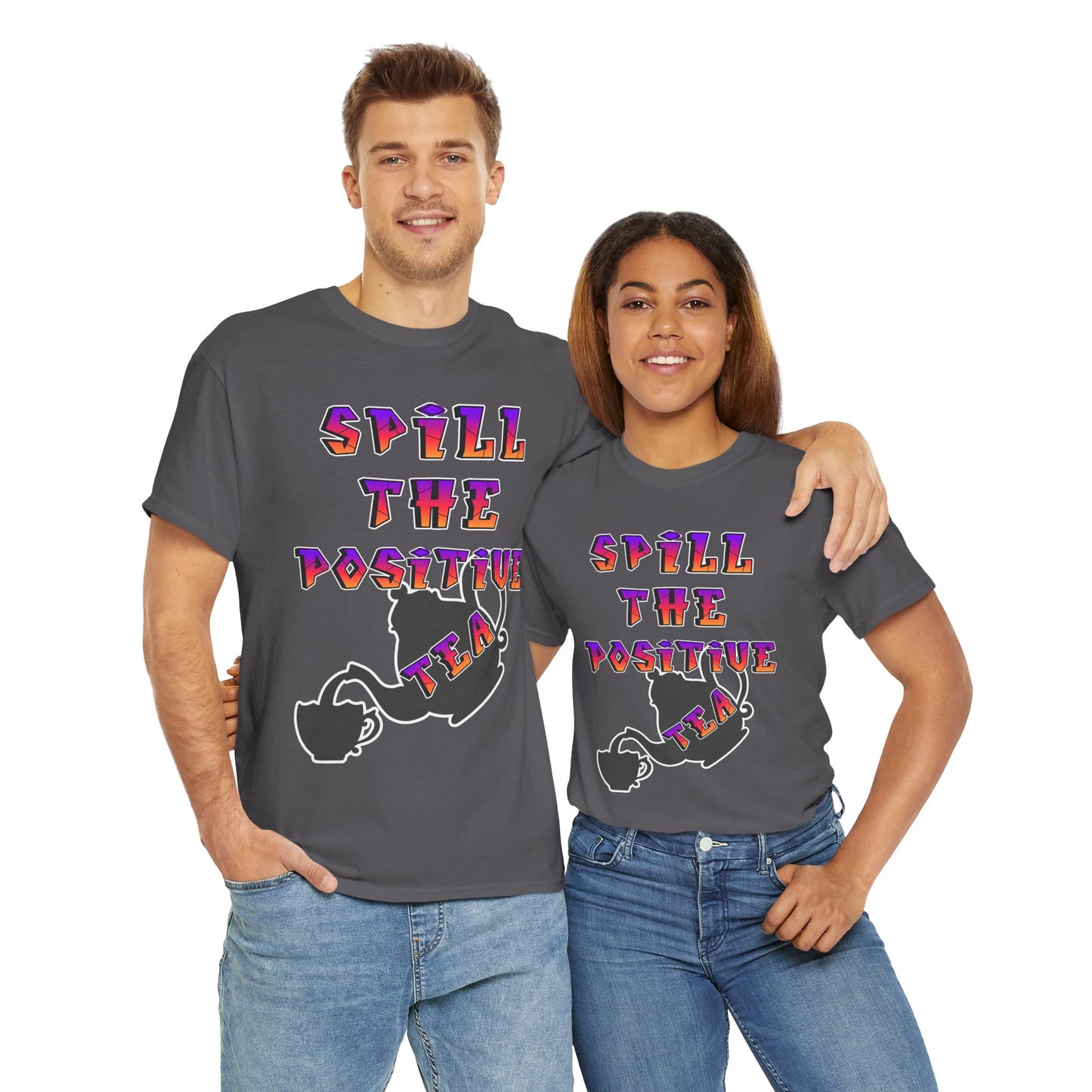 Positive Vibes Tee, Funny T-Shirt, Gift for Tea Lovers, Casual Wear, Inspirational Apparel, Unique Graphic Tee