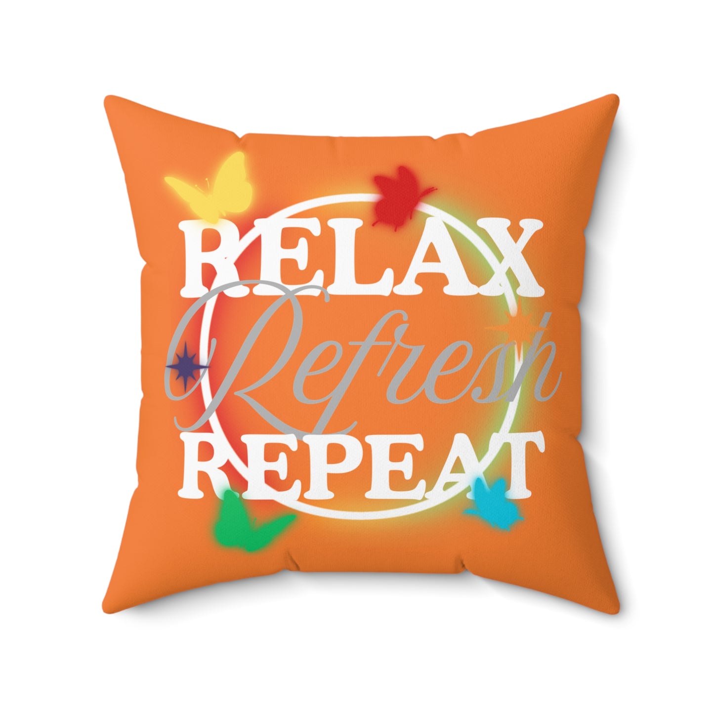 Relax Refresh Repeat Pillow, Motivational Home Decor, Throw Pillow, Gift for Wellness, Cozy Room Accent, Stress Relief
