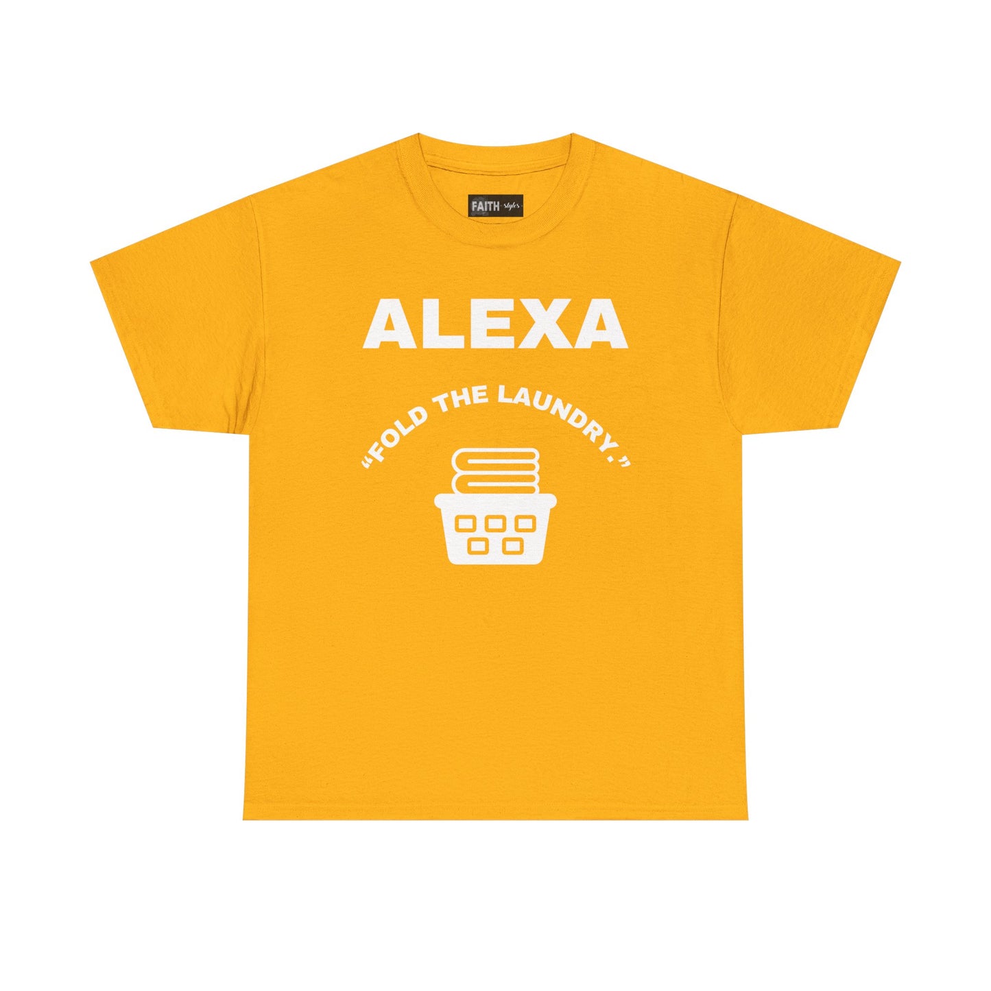 Funny Laundry T-Shirt, Humor Tee, Gift for Mom, Funny Housework Shirt, Unisex Cotton Tee, Alexa Joke Shirt