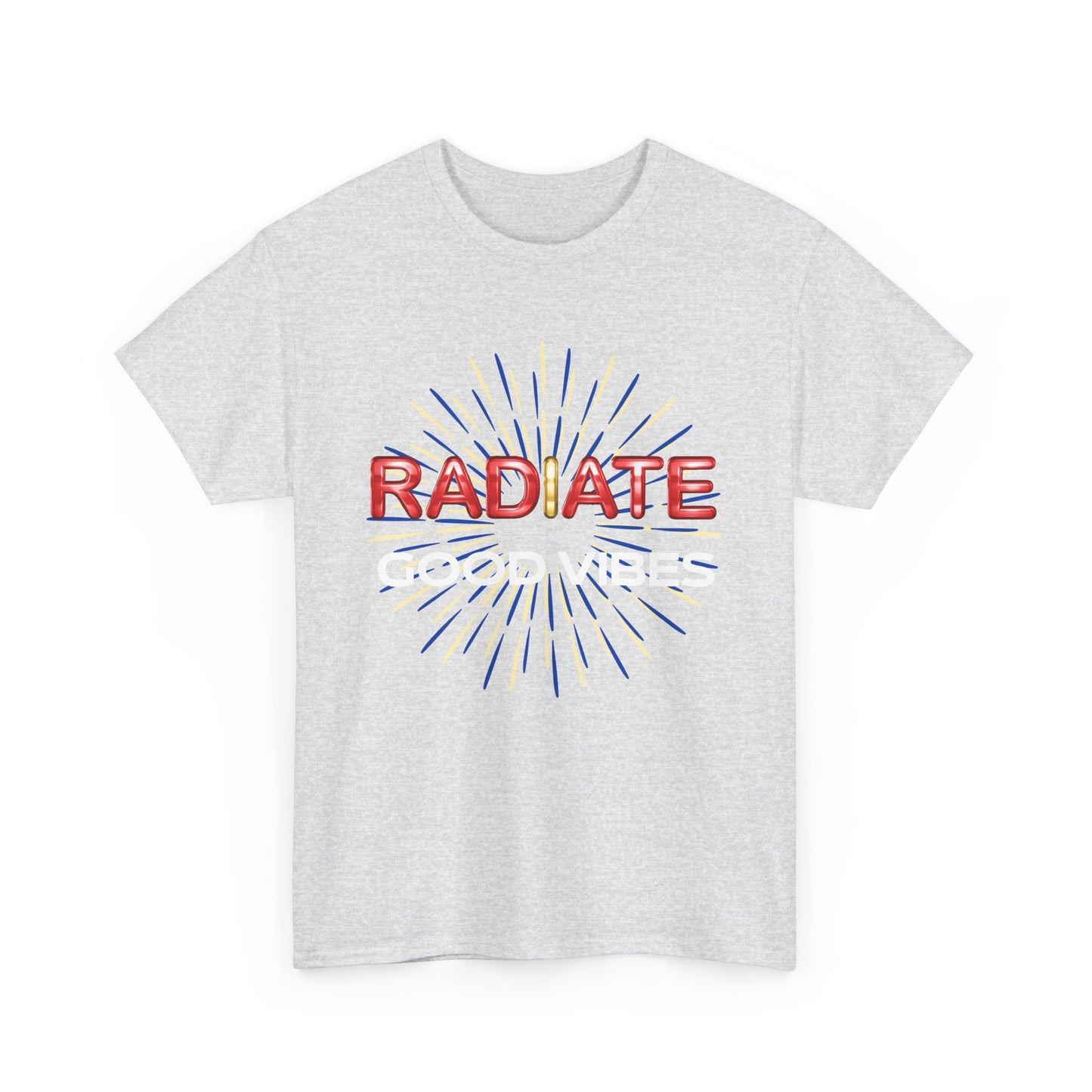 Radiate Unisex Heavy Cotton Tee - Positive Vibe Shirt, Gift for Friends, Motivational Apparel, Casual Wear, Everyday Comfort
