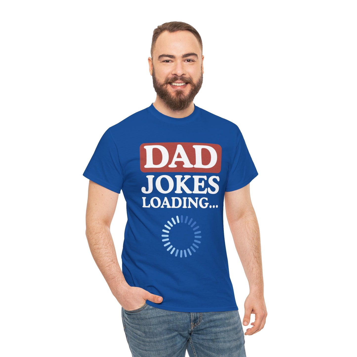 Dad Jokes Loading Unisex Heavy Cotton Tee, Funny Father's Day Gift, Humor T-Shirt, Dad Shirt, Gag Gift for Dads, Casual Everyday Wear