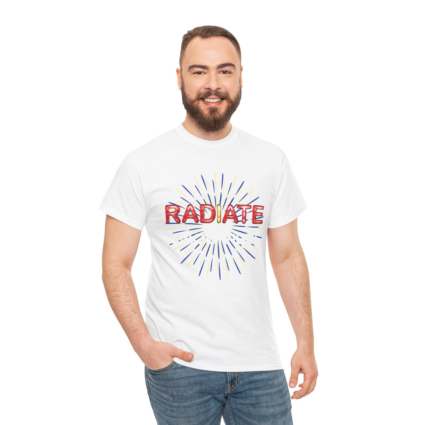 Radiate Unisex Heavy Cotton Tee - Positive Vibe Shirt, Gift for Friends, Motivational Apparel, Casual Wear, Everyday Comfort