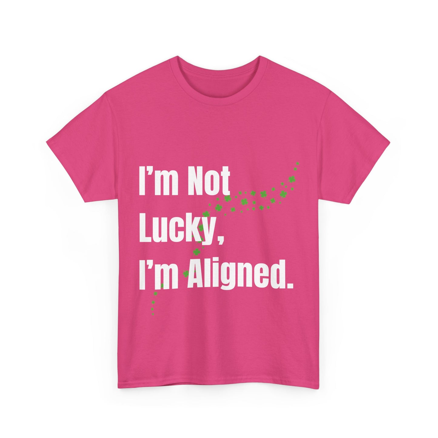 "I’m Not Lucky, I’m Aligned" Unisex Heavy Cotton T-shirt - Motivational Tee for Positivity and Alignment