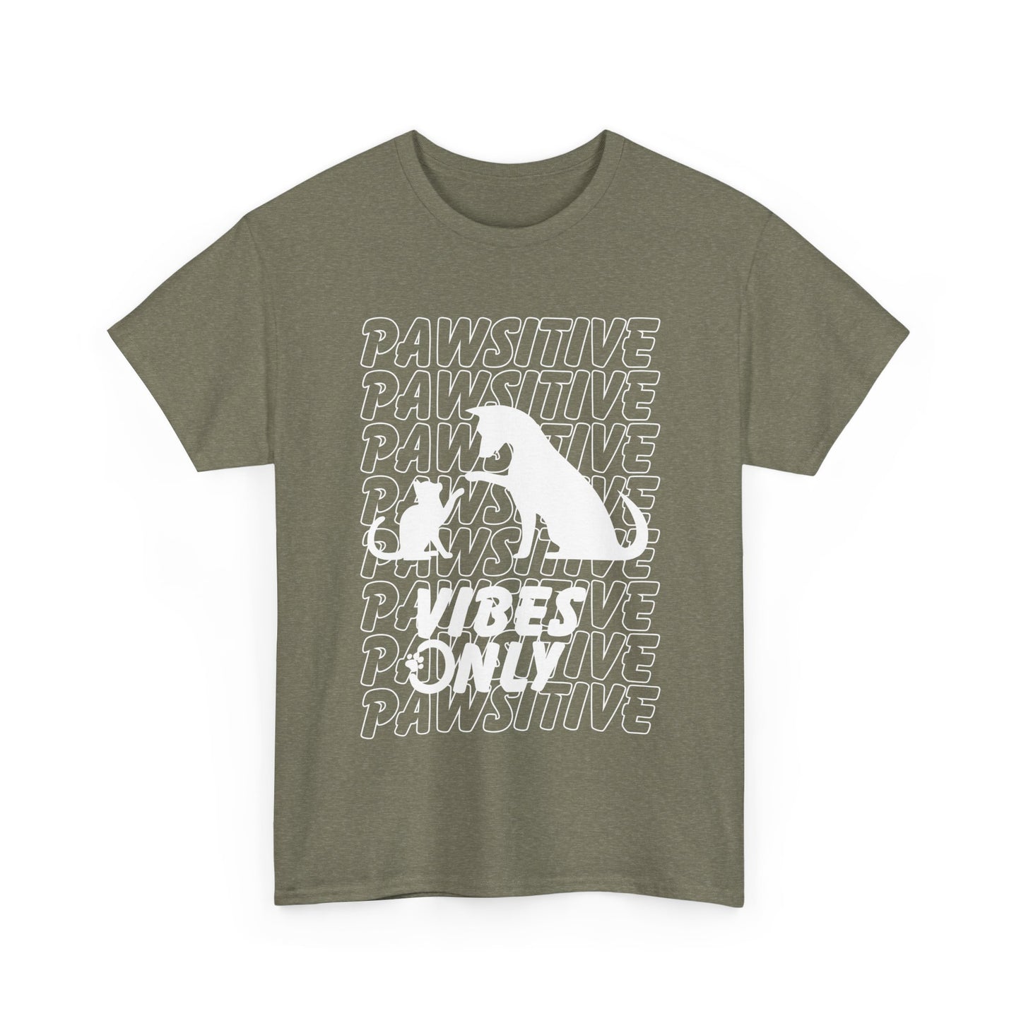 "Pawsitive Vibes Only" Unisex Heavy Cotton T-shirt