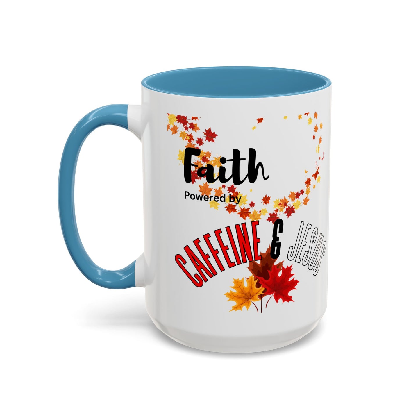Faith & Caffeine Fall Coffee Mug | Perfect for Autumn Lovers, Thanksgiving Gift, Religious Coffee Cup, Inspirational Drinkware, Cozy Vibes