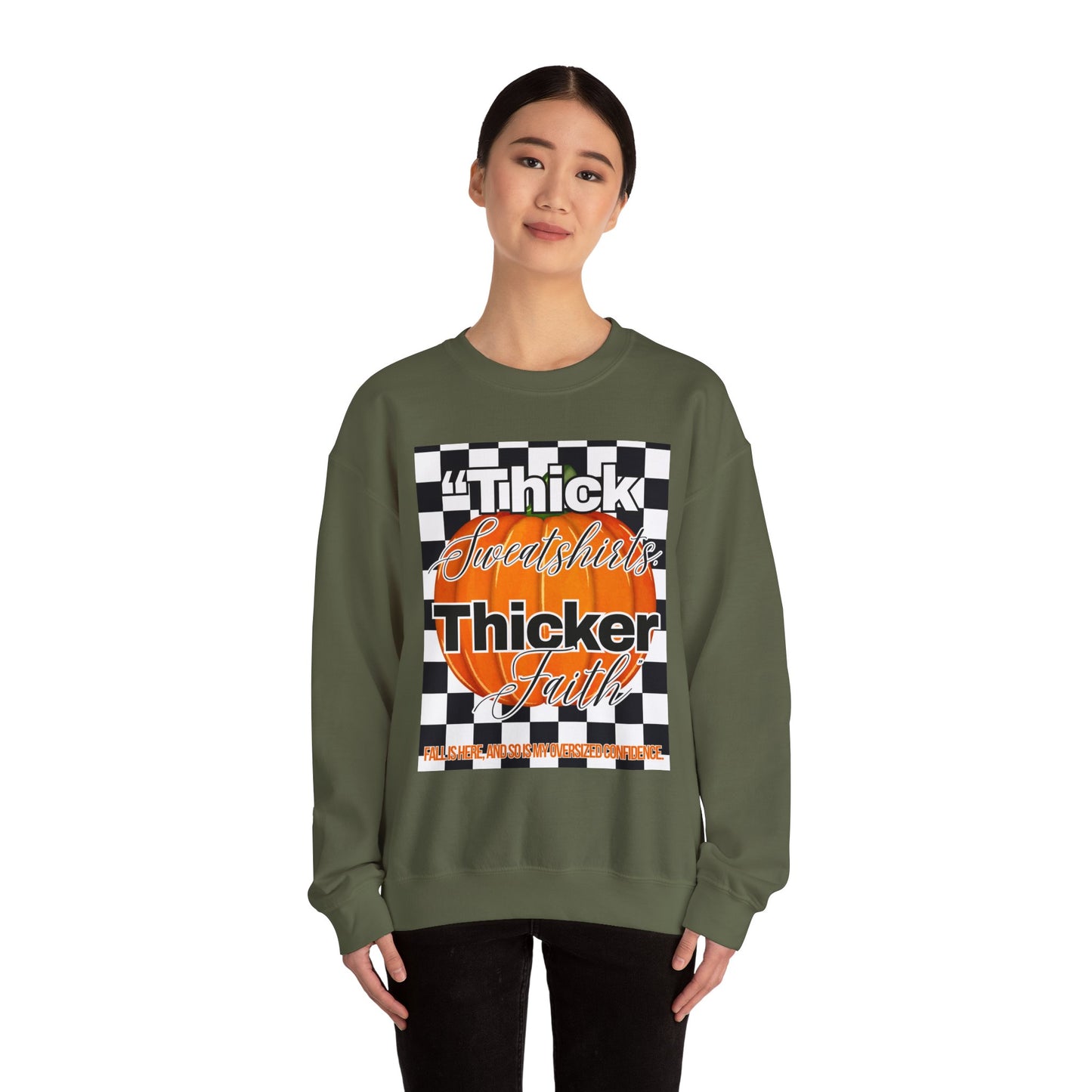 Pumpkin Faith Crewneck Sweatshirt, Unisex Graphic Sweatshirt, Thick Sweatshirt, Sports Apparel, Cozy Casual Wear
