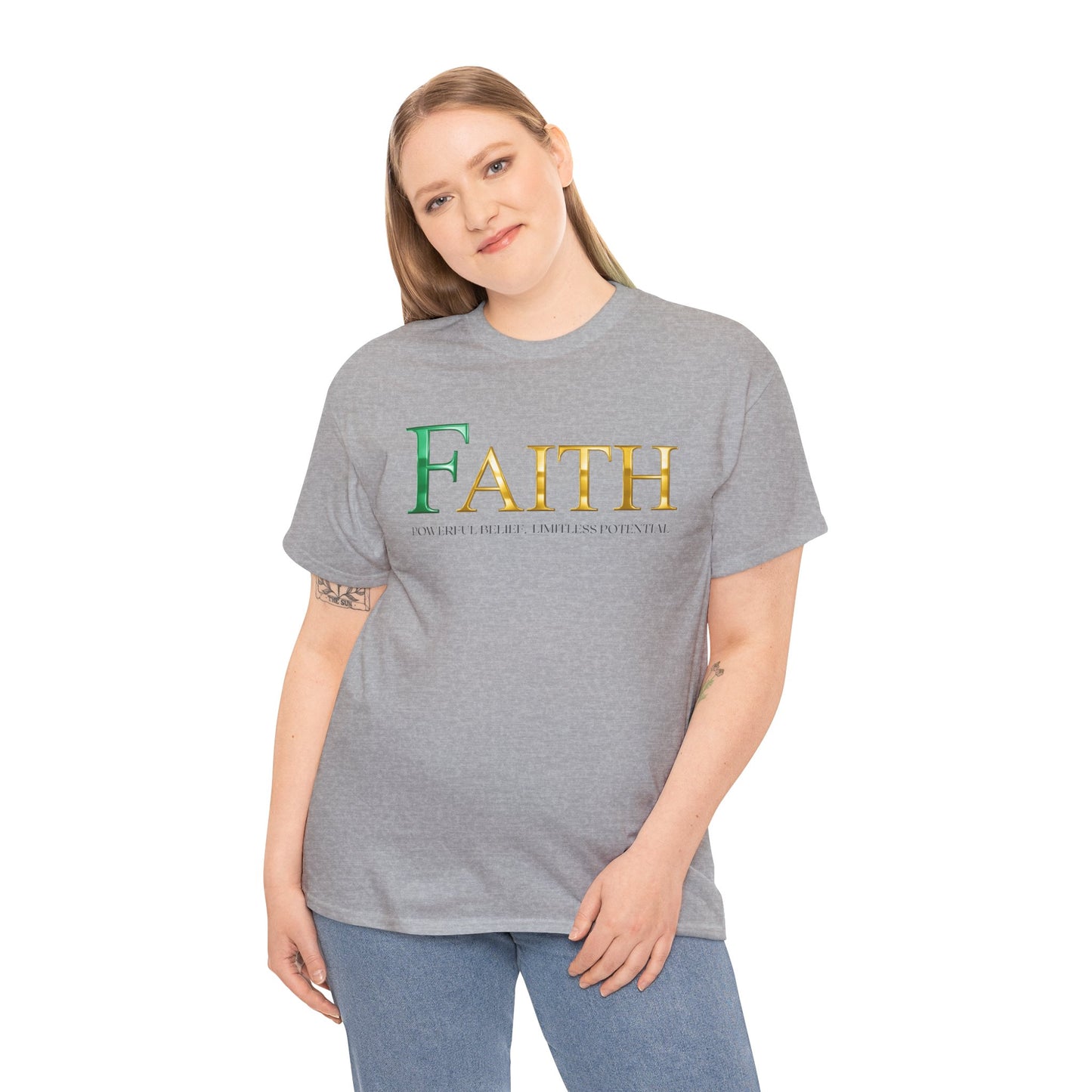 Faith Unisex Heavy Cotton Tee - Inspirational Shirt, Everyday Wear, Faith-Based Gift, Motivational Apparel, Casual Style