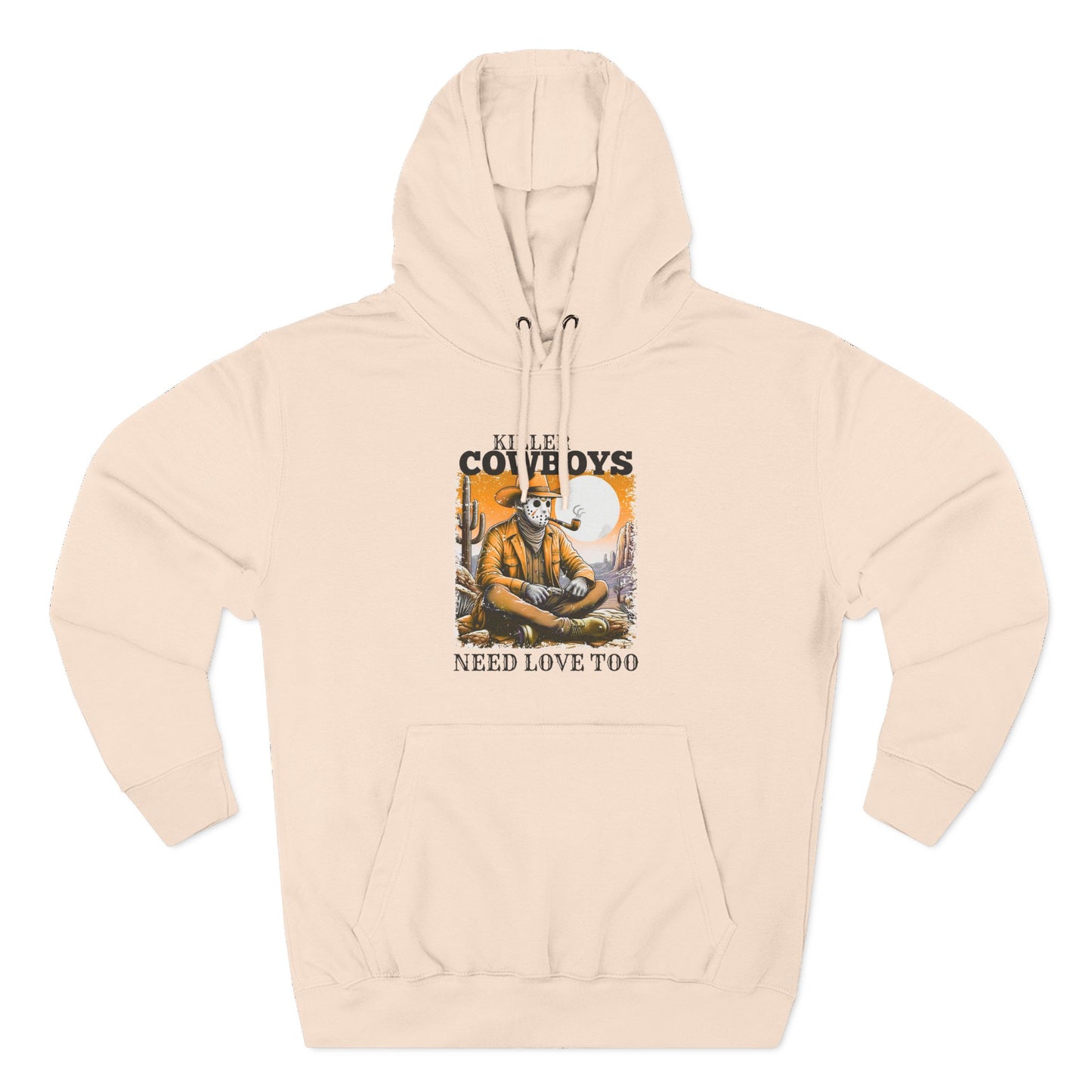 Three-Panel Fleece Hoodie-Front & Back Images