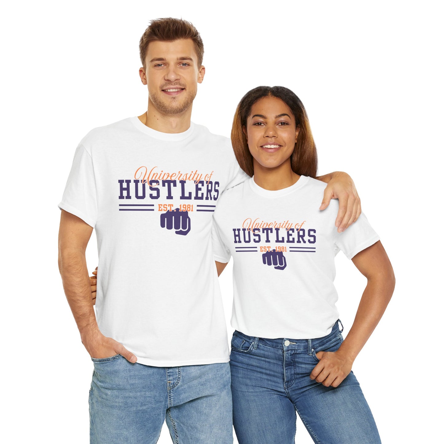 Hustlers Unisex Heavy Cotton Tee, Motivational T-Shirt for Entrepreneurs, Gift for Graduates, Streetwear, Casual Wear, Everyday Style