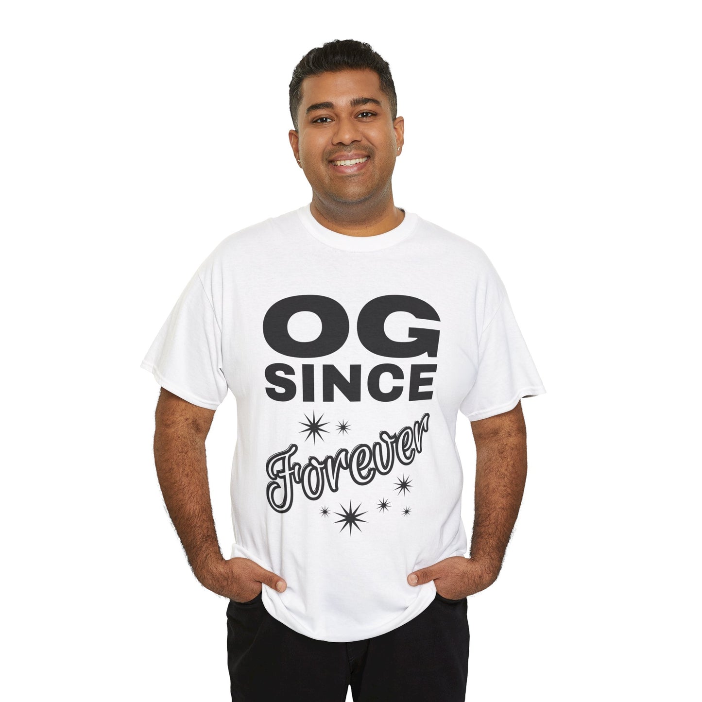 Grandpa Heavy Cotton Tee - OG Since Forever, Casual Tee, Trendy Graphic Shirt, Gift for Friends, Streetwear Fashion