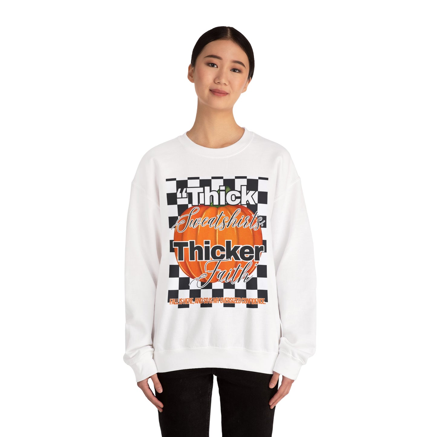Pumpkin Faith Crewneck Sweatshirt, Unisex Graphic Sweatshirt, Thick Sweatshirt, Sports Apparel, Cozy Casual Wear