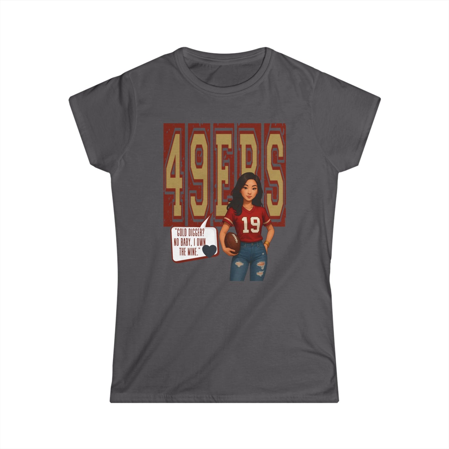 49ers Women's Softstyle Tee, sporty t-shirt, football fan shirt, casual apparel, NFL women's top, game day outfit