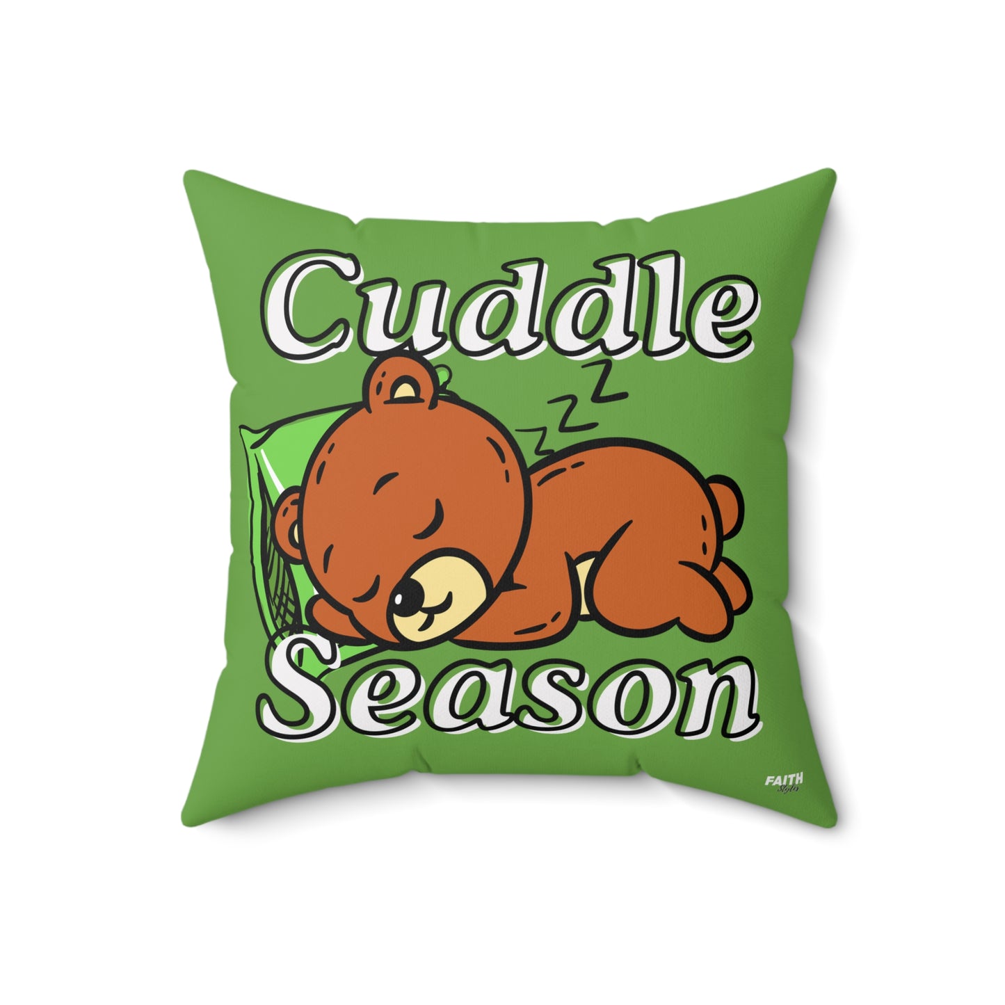 FaithStyles Cuddle Season Pillow - Cozy Home Decor, Great for Fall and Winter, Gift for Bear Lovers, Kids Room, Relaxation