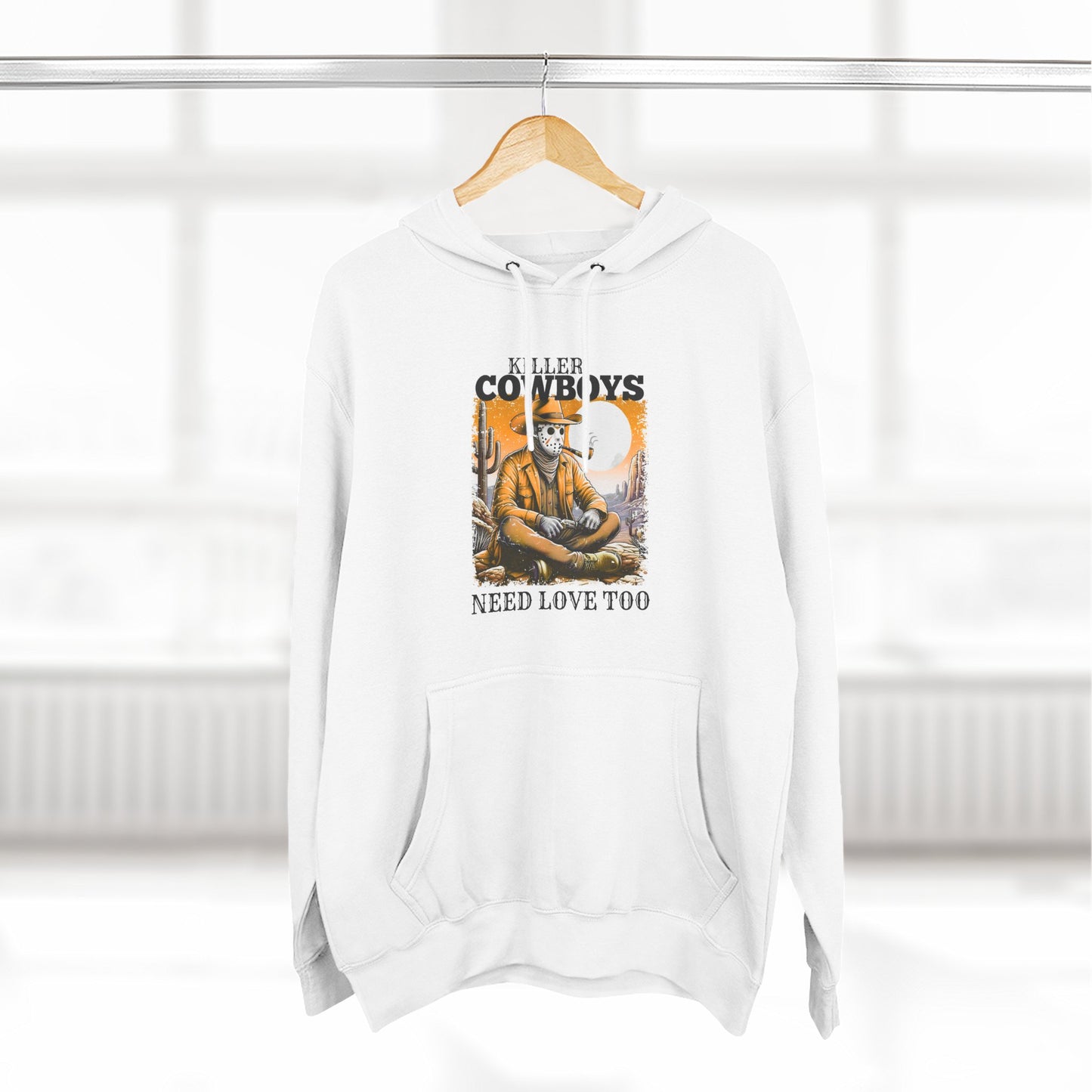Three-Panel Fleece Hoodie-Front & Back Images