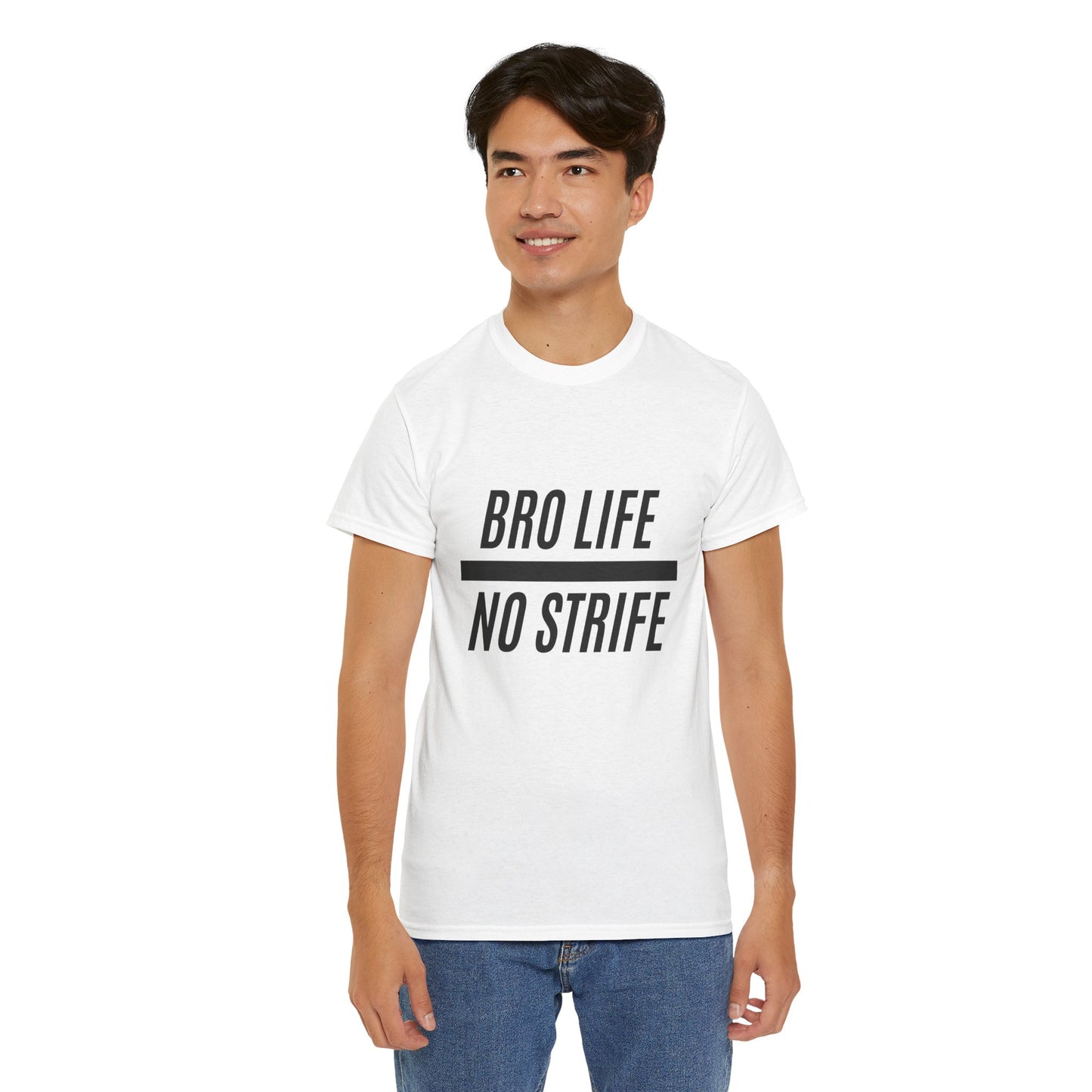 Bro Life Unisex Heavy Cotton Tee, Casual Graphic T-Shirt, Funny Gift for Friends, Everyday Wear, Brotherhood Apparel, Birthday Gift