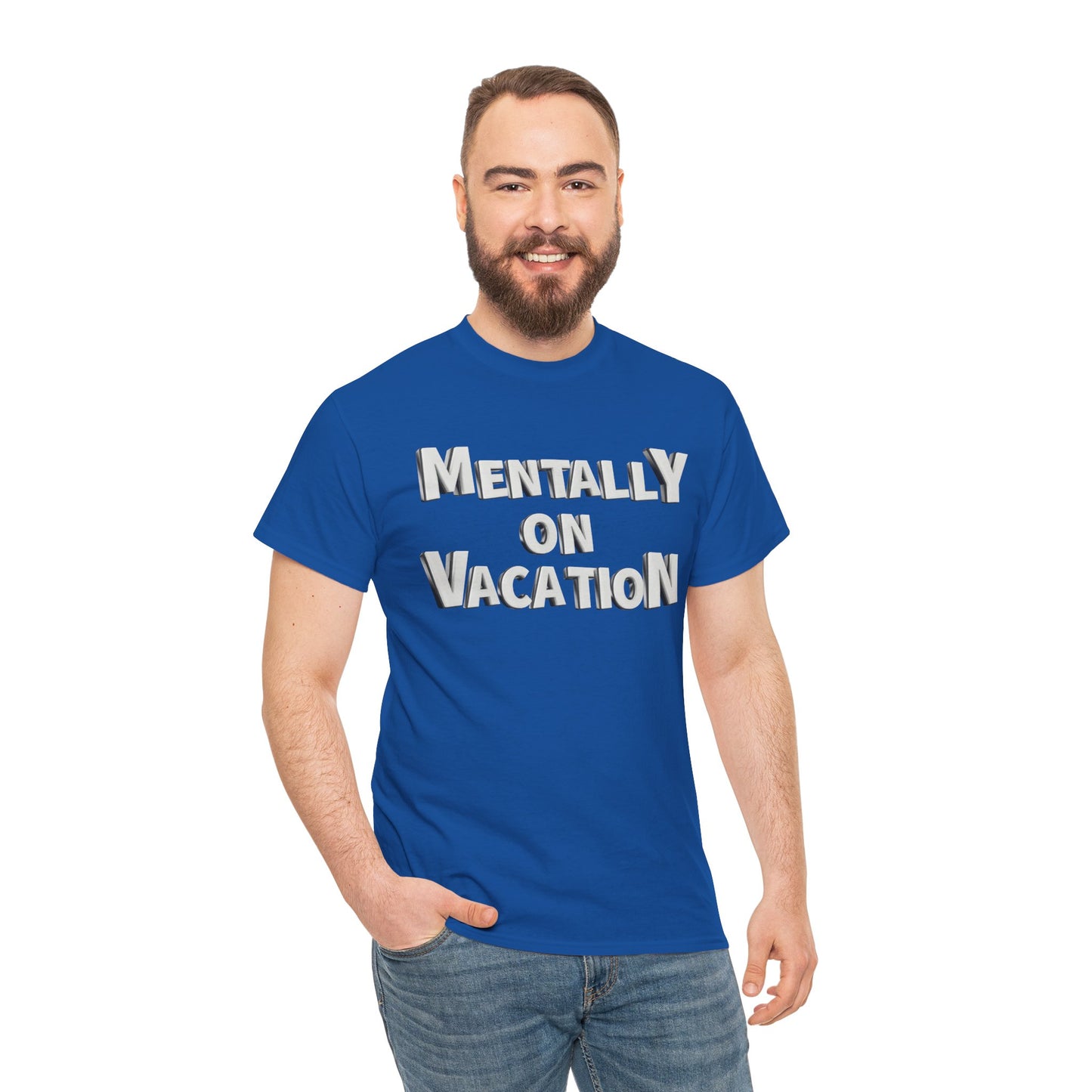 Mentally on Vacation Tee, Relaxed Fit Cotton Shirt, Summer Vibes Tee, Vacation Inspired Top, Gift for Travel Lovers, Casual Wear