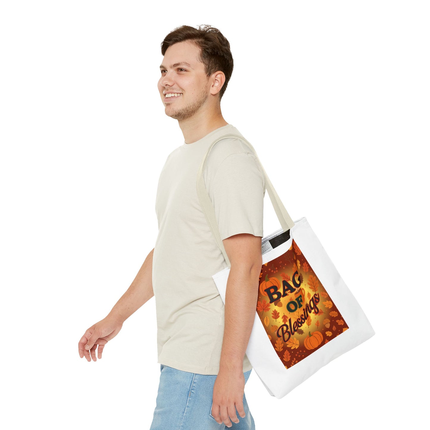 Autumn Blessings Tote Bag, Fall Tote for Shopping, Thanksgiving Gift Bag, Seasonal Carrier, Eco-Friendly Reusable Tote