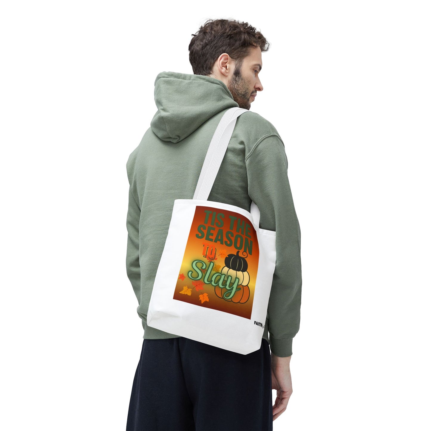 FaithStyles Seasonal Tote Bag: 'Tis the Season to Slay | Fall Shopping Bag, Halloween Tote, Autumn Handbag, Gift Bag, Eco-Friendly Tote