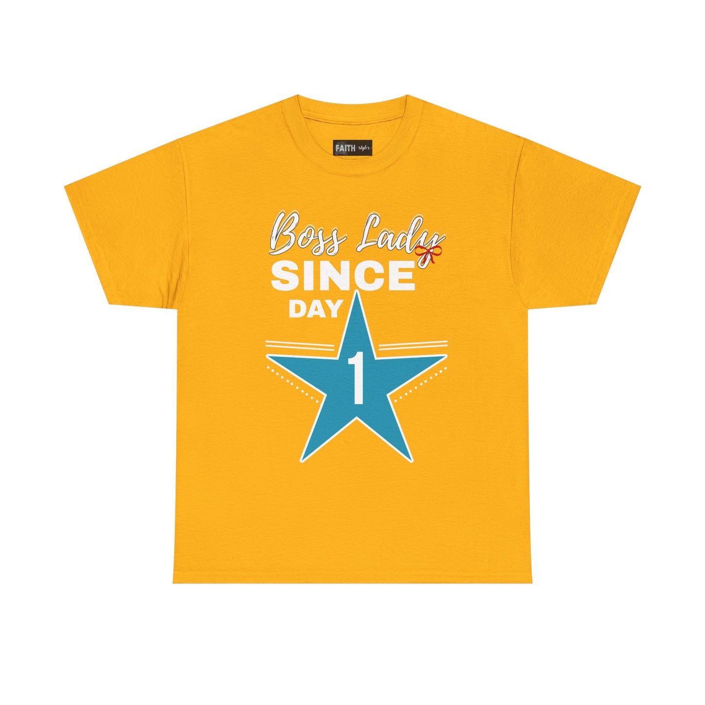 Boss Lady Since Day 1 Tee - Unisex Heavy Cotton Shirt, Perfect for Bosses, Gifts, Celebrations, Fun Occasions, Casual Wear