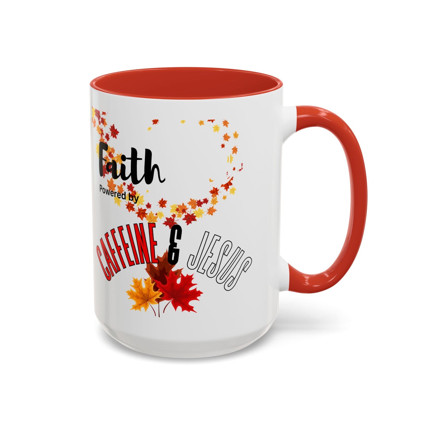 Faith & Caffeine Fall Coffee Mug | Perfect for Autumn Lovers, Thanksgiving Gift, Religious Coffee Cup, Inspirational Drinkware, Cozy Vibes