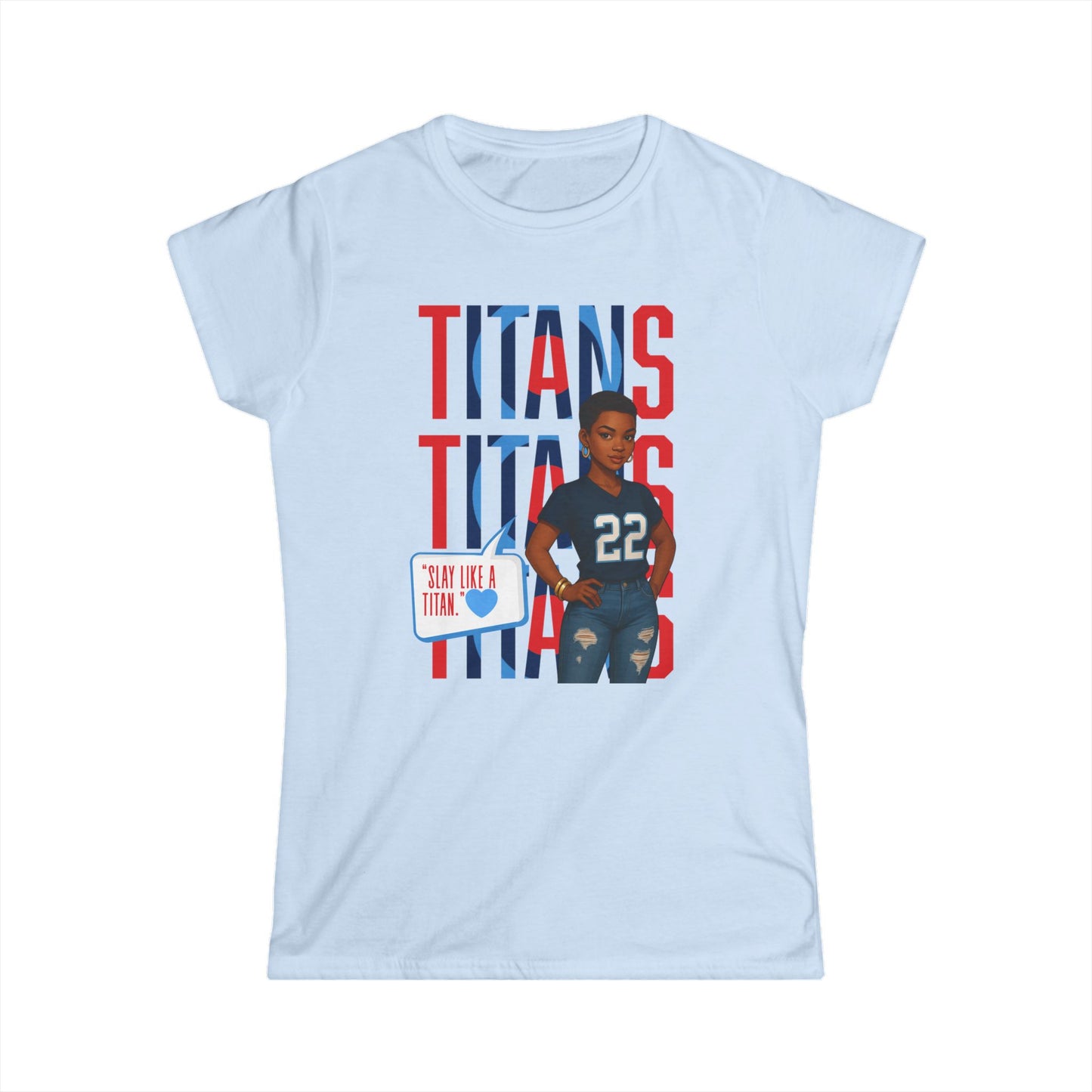 Women Sports Spirit Tee - Titans Fan Shirt, Game Day Outfit, Cheerleader Top, Birthday Gift, Teams Support Apparel