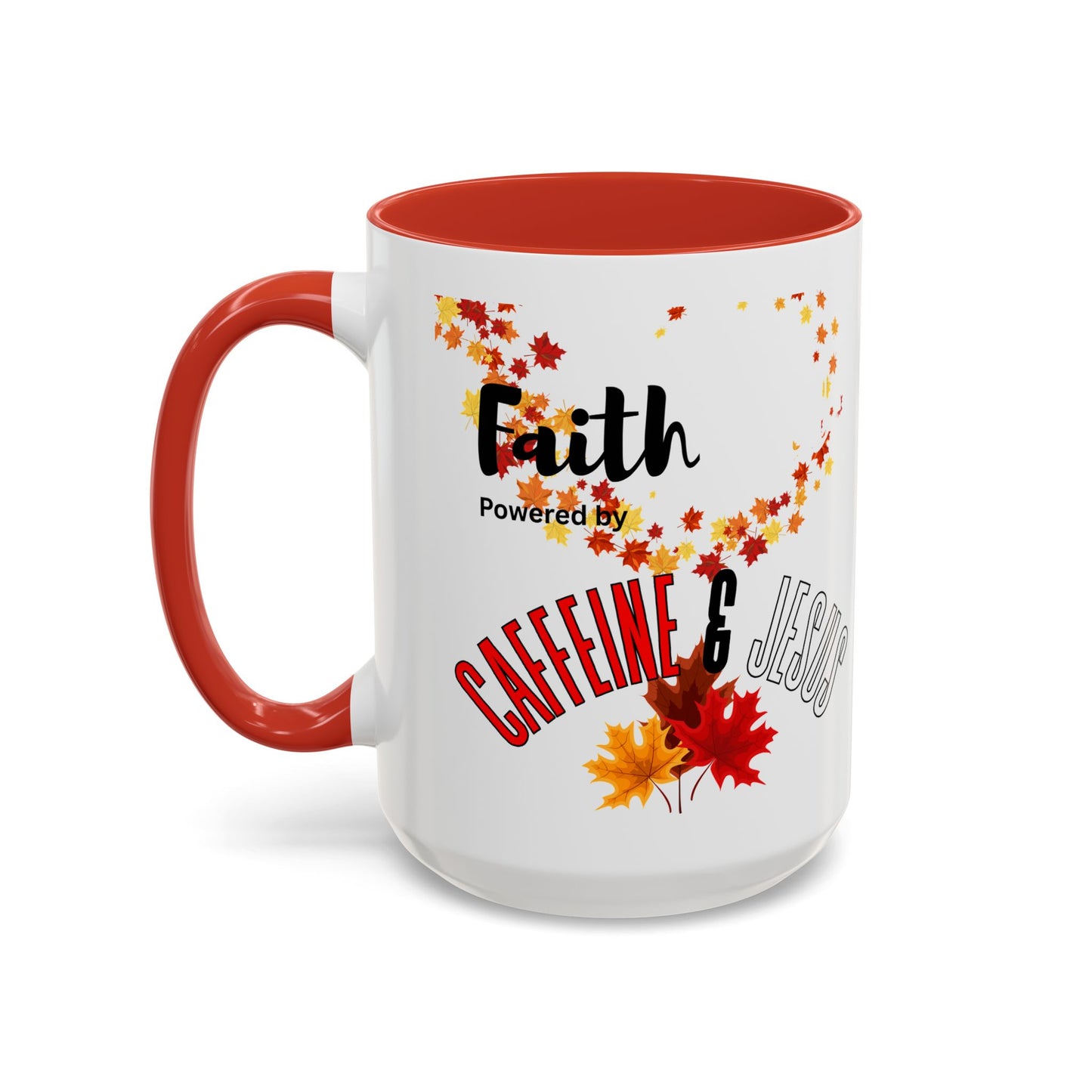 Faith & Caffeine Fall Coffee Mug | Perfect for Autumn Lovers, Thanksgiving Gift, Religious Coffee Cup, Inspirational Drinkware, Cozy Vibes