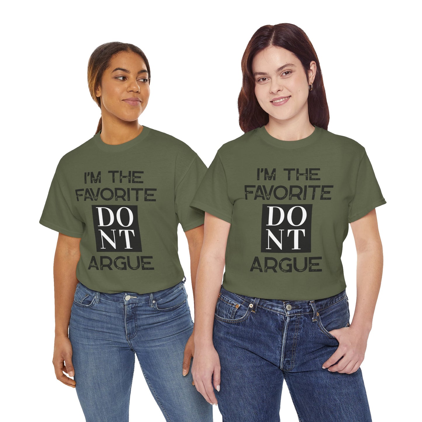I'm the Favorite Unisex Heavy Cotton Tee, Funny Tee Shirt for Friends, Family Gift, Humor Top, Casual Wear, Birthday Gift, Everyday Comfort
