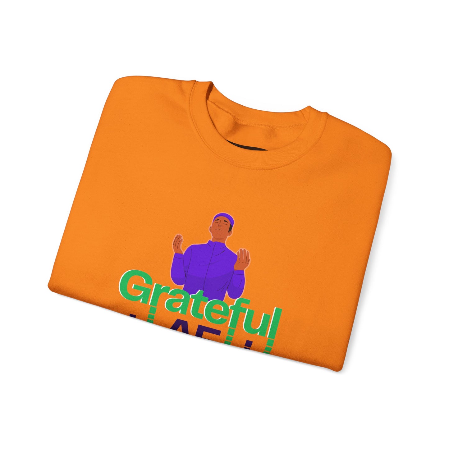 Male Grateful AF Unisex Crewneck Sweatshirt | Cozy Gift for Friends, Thanksgiving Apparel, Everyday Comfort, Gratitude Expression