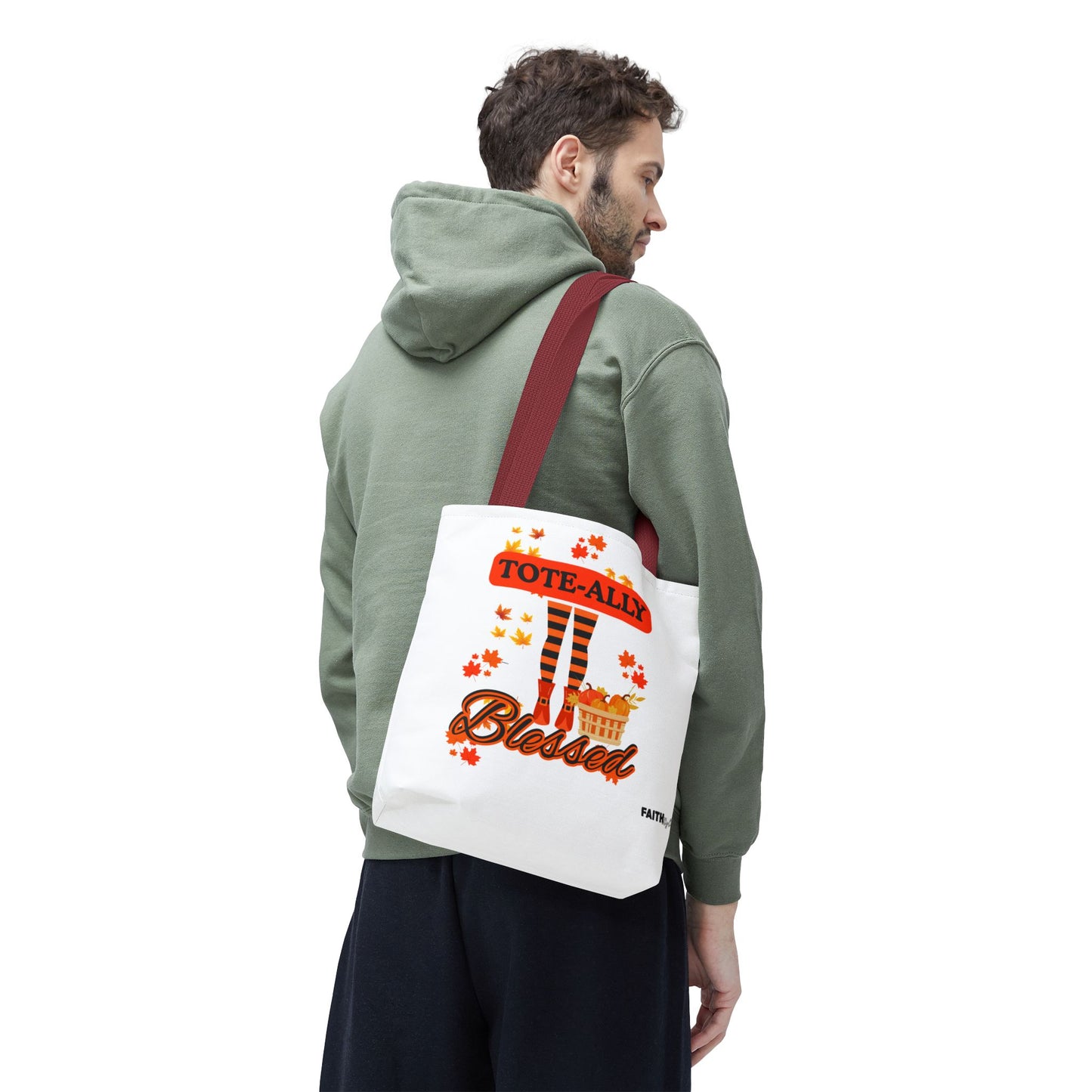 FaithStyles Blessed Holiday Tote Bag, Autumn Tote, Fall Accessories, Gift for Her, Seasonal Shopping Bag, Cute Grocery Bag