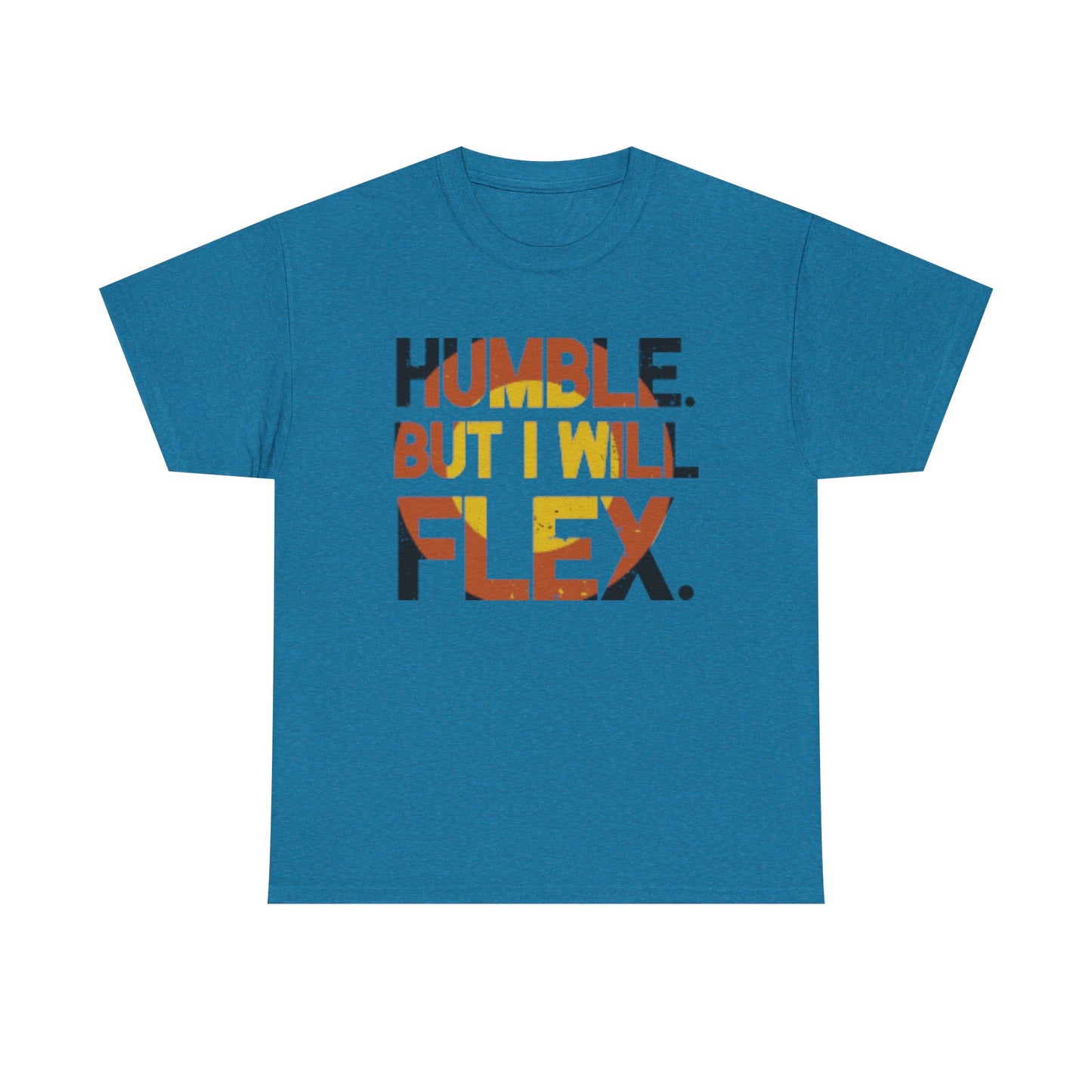 Male Heavy Cotton Tee - 'Humble. But I Will Flex.' Motivational Shirt, Gift for Fitness Lovers, Casual Top, Birthday Gift, Gym Wear