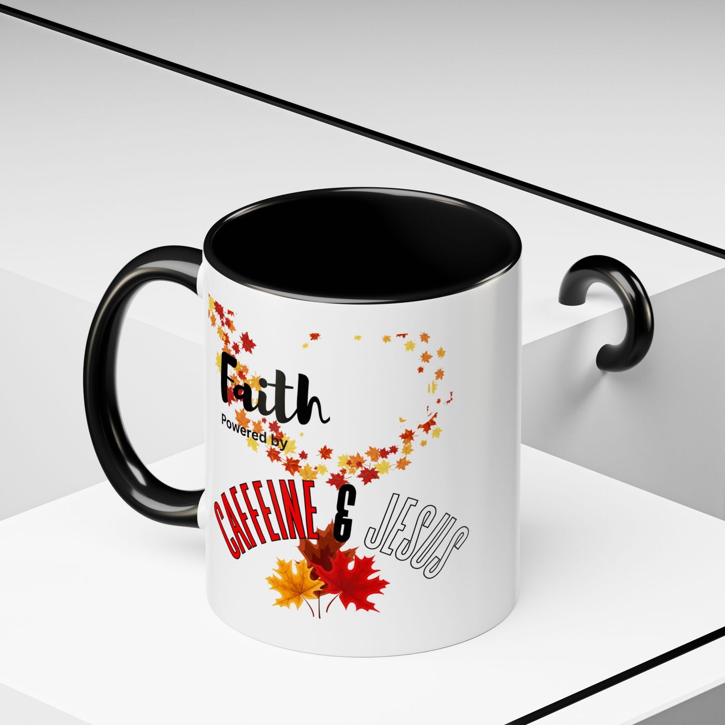FaithStyles Faith & Caffeine Fall Coffee Mug | Perfect for Autumn Lovers, Thanksgiving Gift, Religious Coffee Cup, Inspirational Drinkware, Cozy Vibes