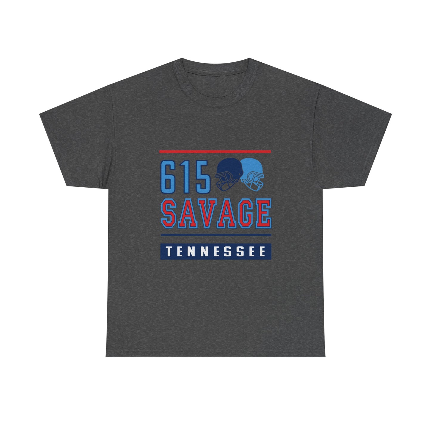 615 Savage Tennessee Male Heavy Cotton Tee - Casual Wear, Sports Fan Apparel, Gift for Him/Her, Tennessee Pride Shirt, Everyday Comfort