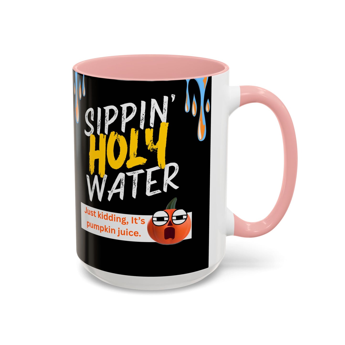 Sippin' Holy Water Coffee Mug, Funny Pumpkin Juice Mug, Halloween Coffee Cup, Unique Gift for Fall, Cute Office Mug, Quirky Kitchenware